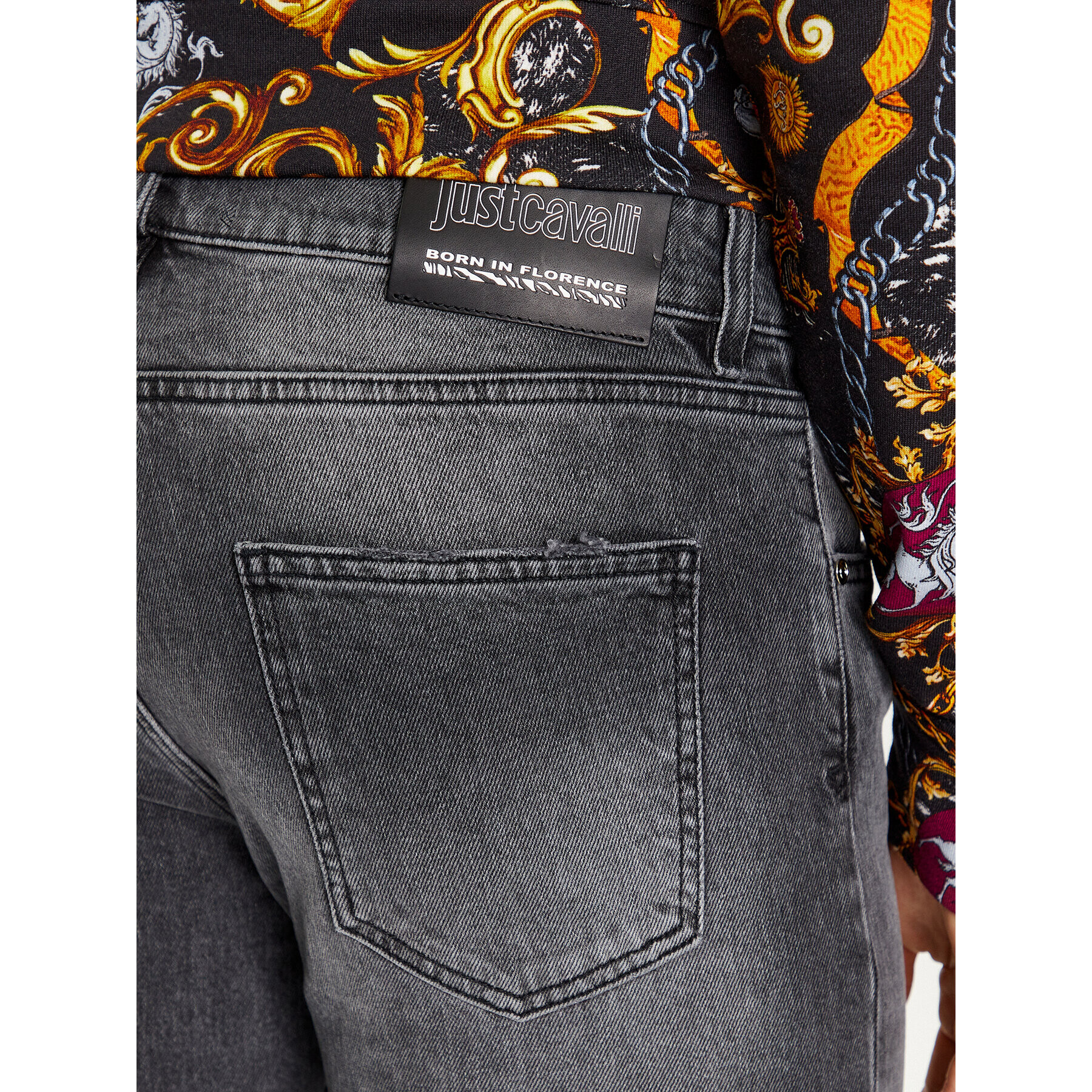 Just Cavalli Дънки 75OAB5S0 Черен Slim Fit - Pepit.bg