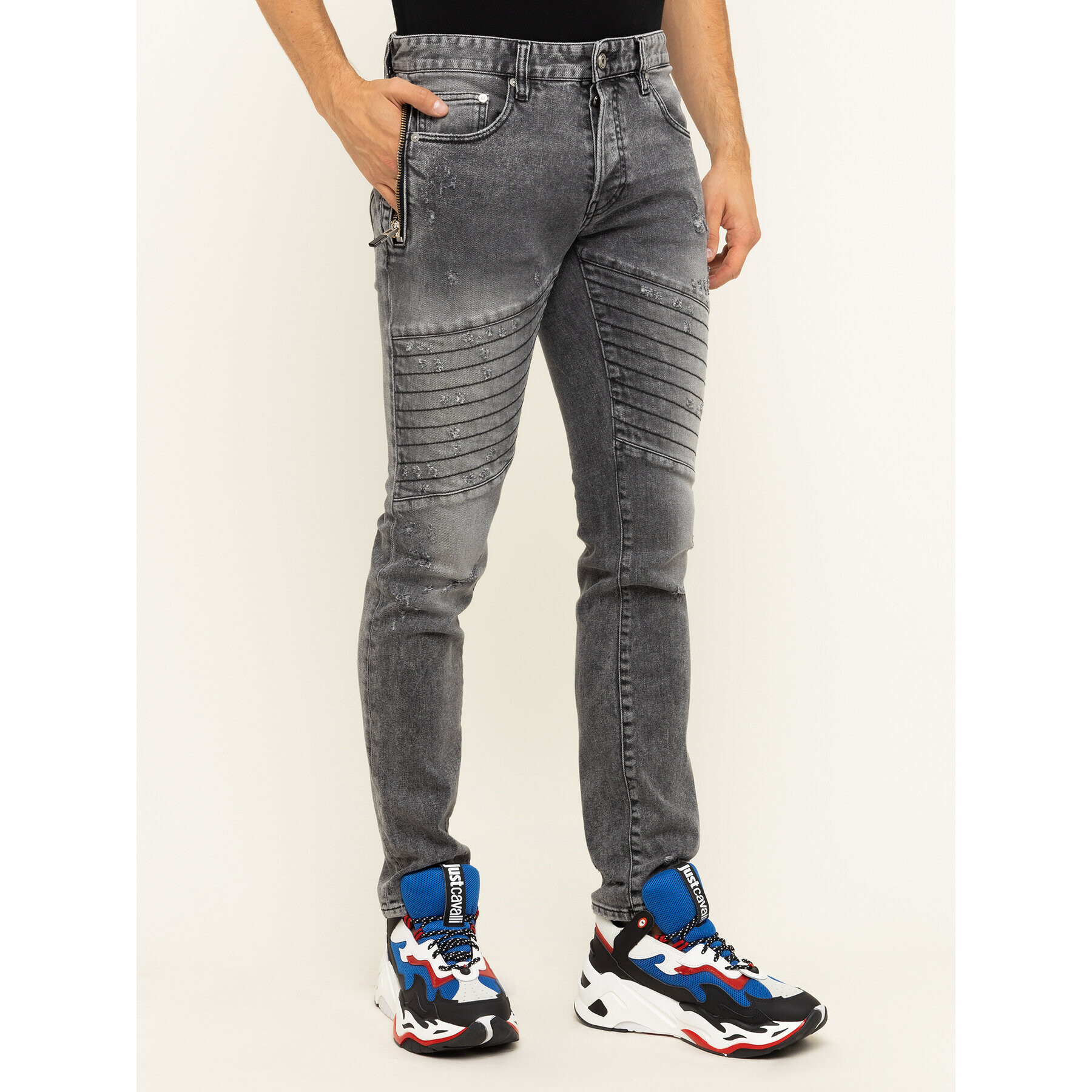 Just Cavalli Дънки S01KA0210 Сив Slim Fit - Pepit.bg