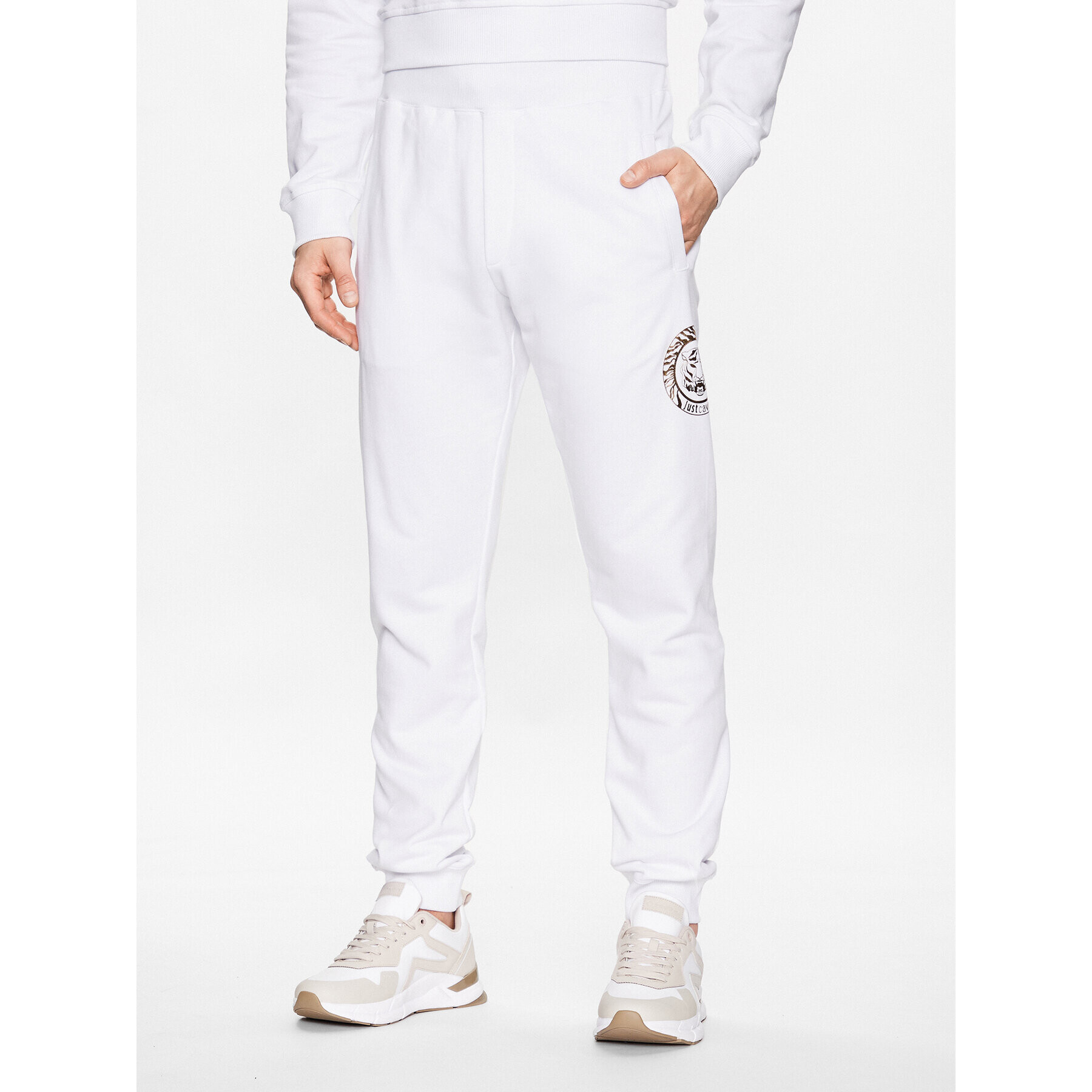 Just Cavalli Долнище анцуг 74OBAF03 Бял Regular Fit - Pepit.bg