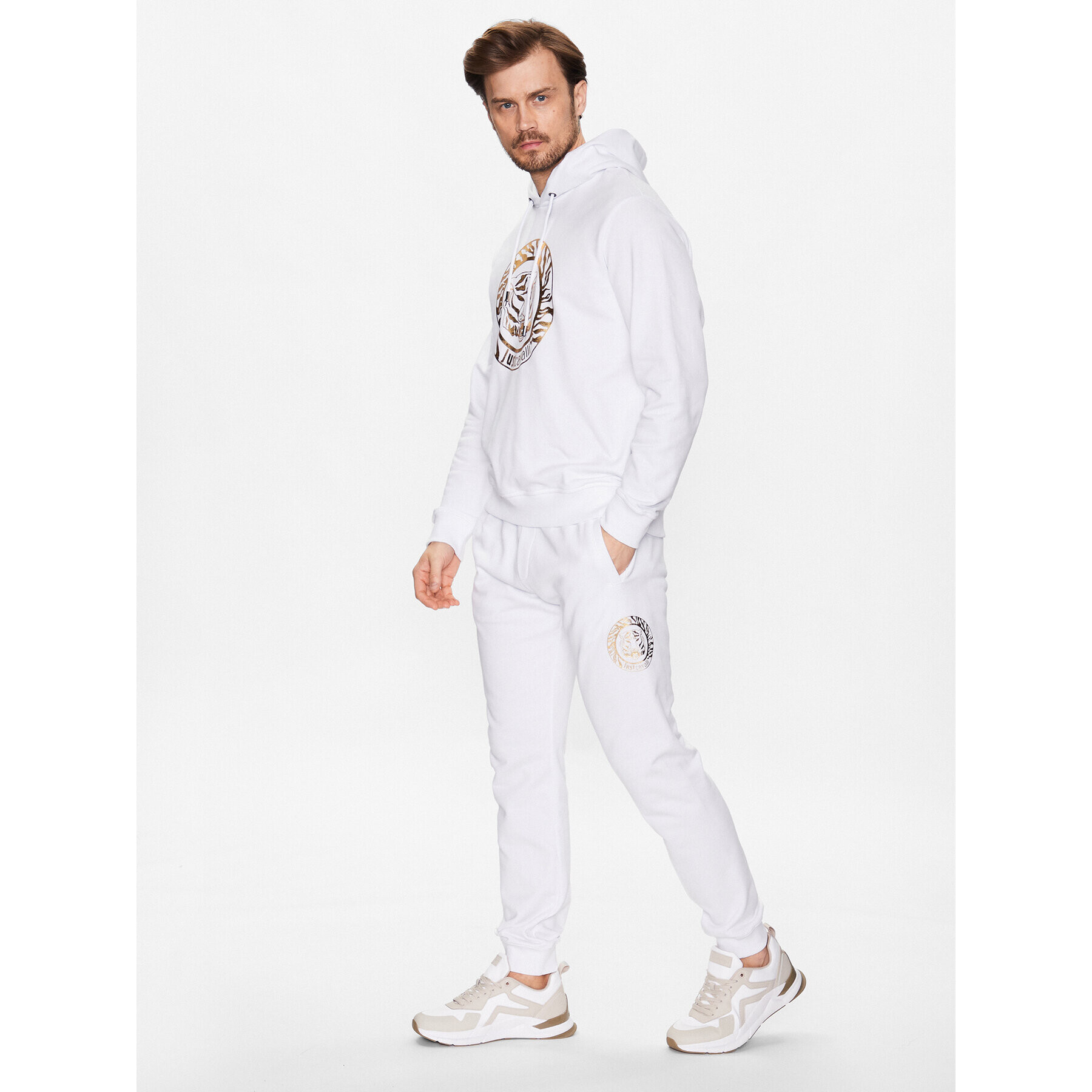 Just Cavalli Долнище анцуг 74OBAF03 Бял Regular Fit - Pepit.bg