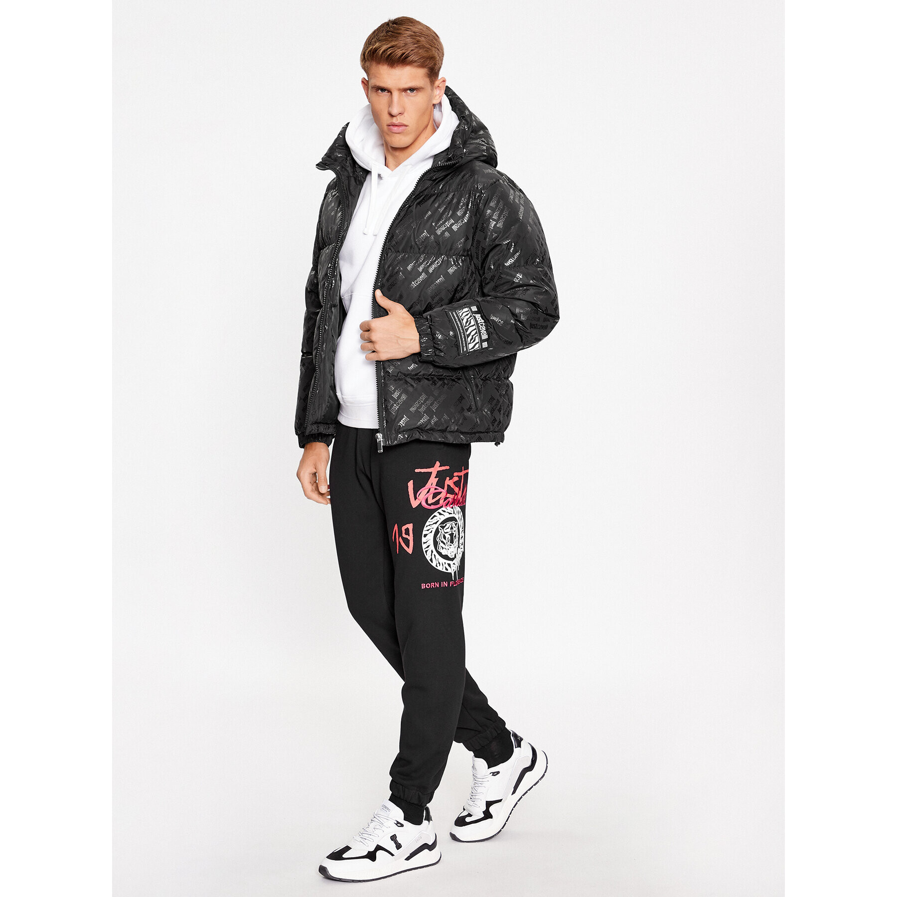 Just Cavalli Долнище анцуг 75OAAI01 Черен Regular Fit - Pepit.bg