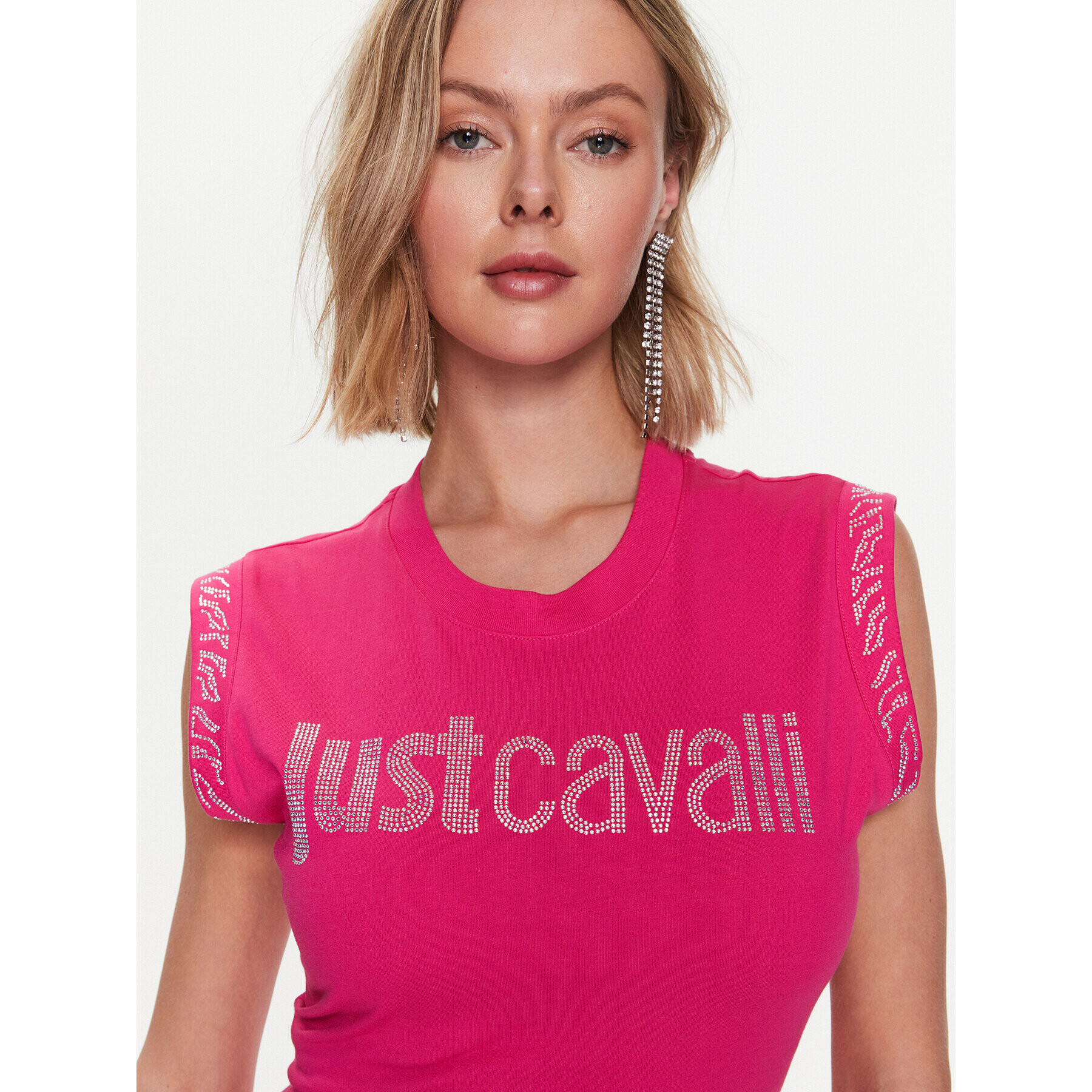 Just Cavalli Ежедневна рокля 74PBOE01 Розов Slim Fit - Pepit.bg