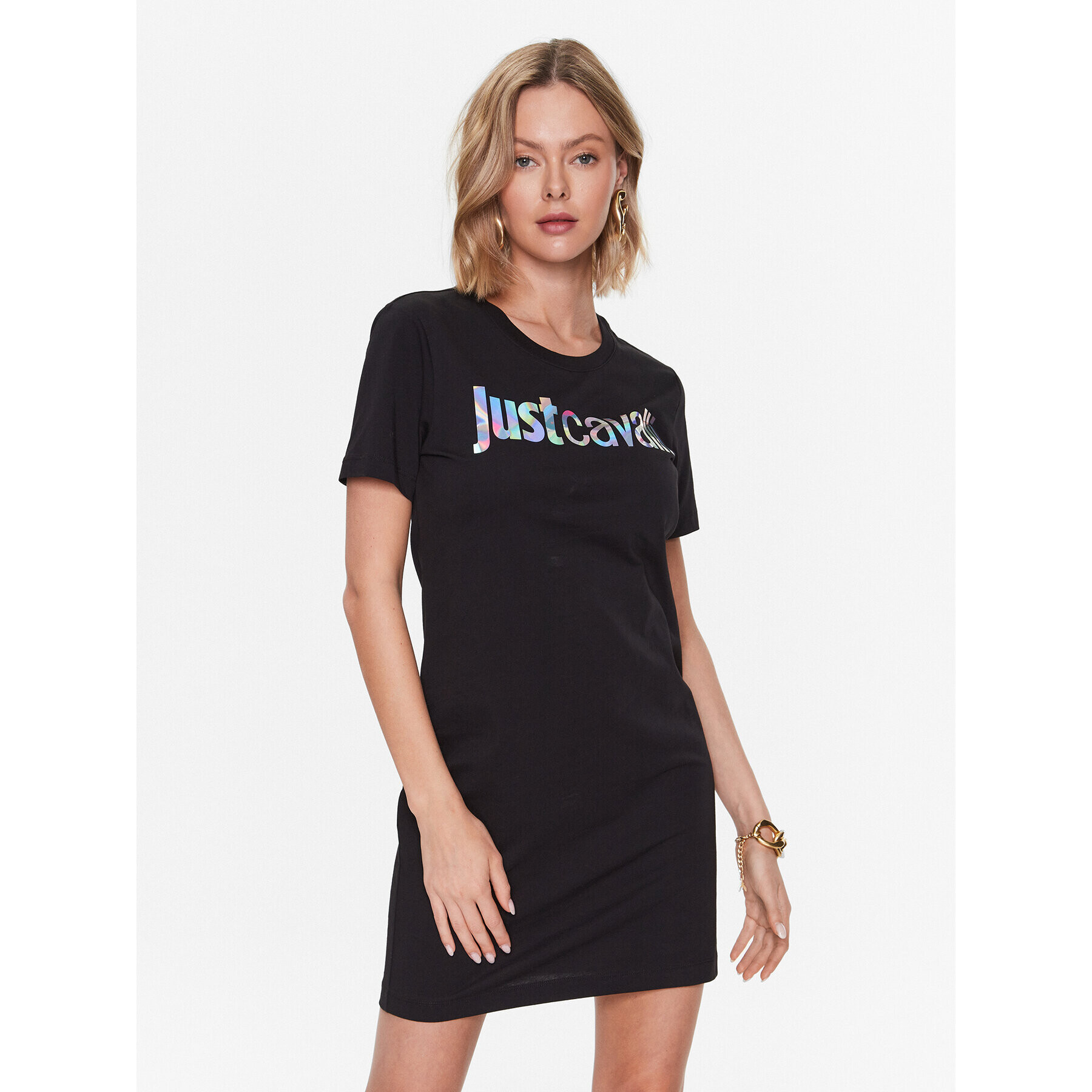 Just Cavalli Ежедневна рокля 74PBOG00 Черен Regular Fit - Pepit.bg