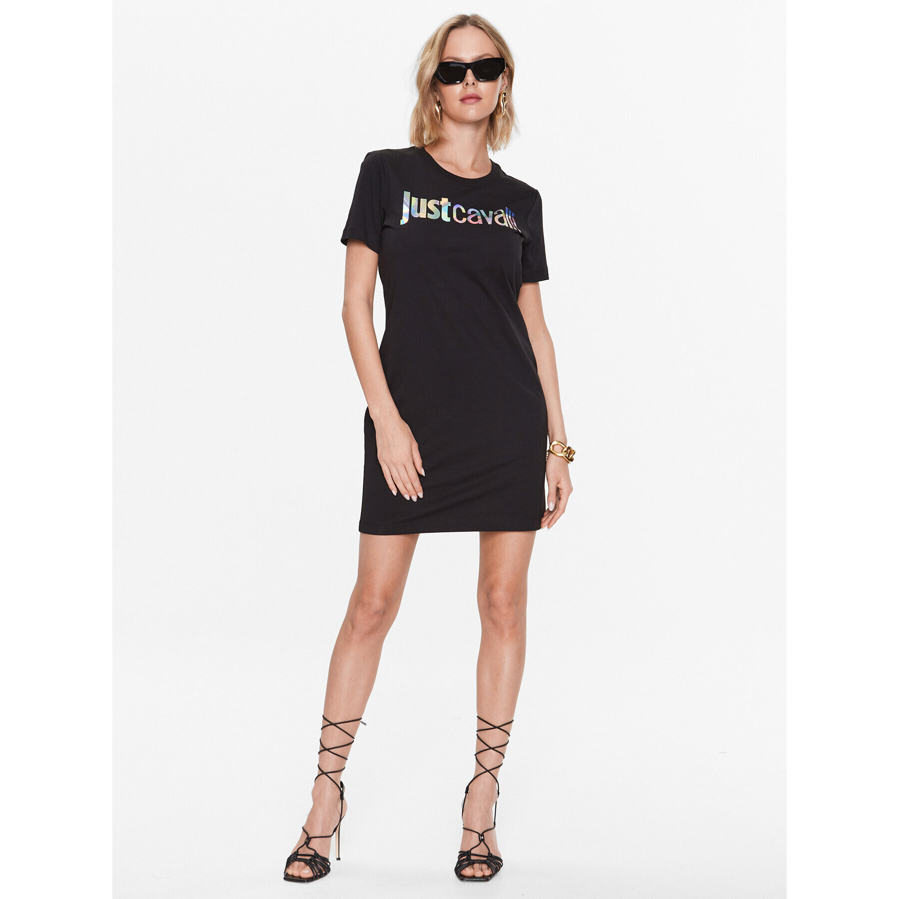 Just Cavalli Ежедневна рокля 74PBOG00 Черен Regular Fit - Pepit.bg