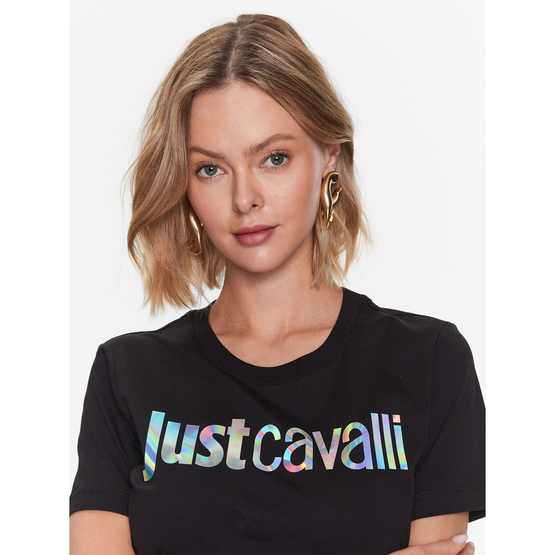 Just Cavalli Ежедневна рокля 74PBOG00 Черен Regular Fit - Pepit.bg