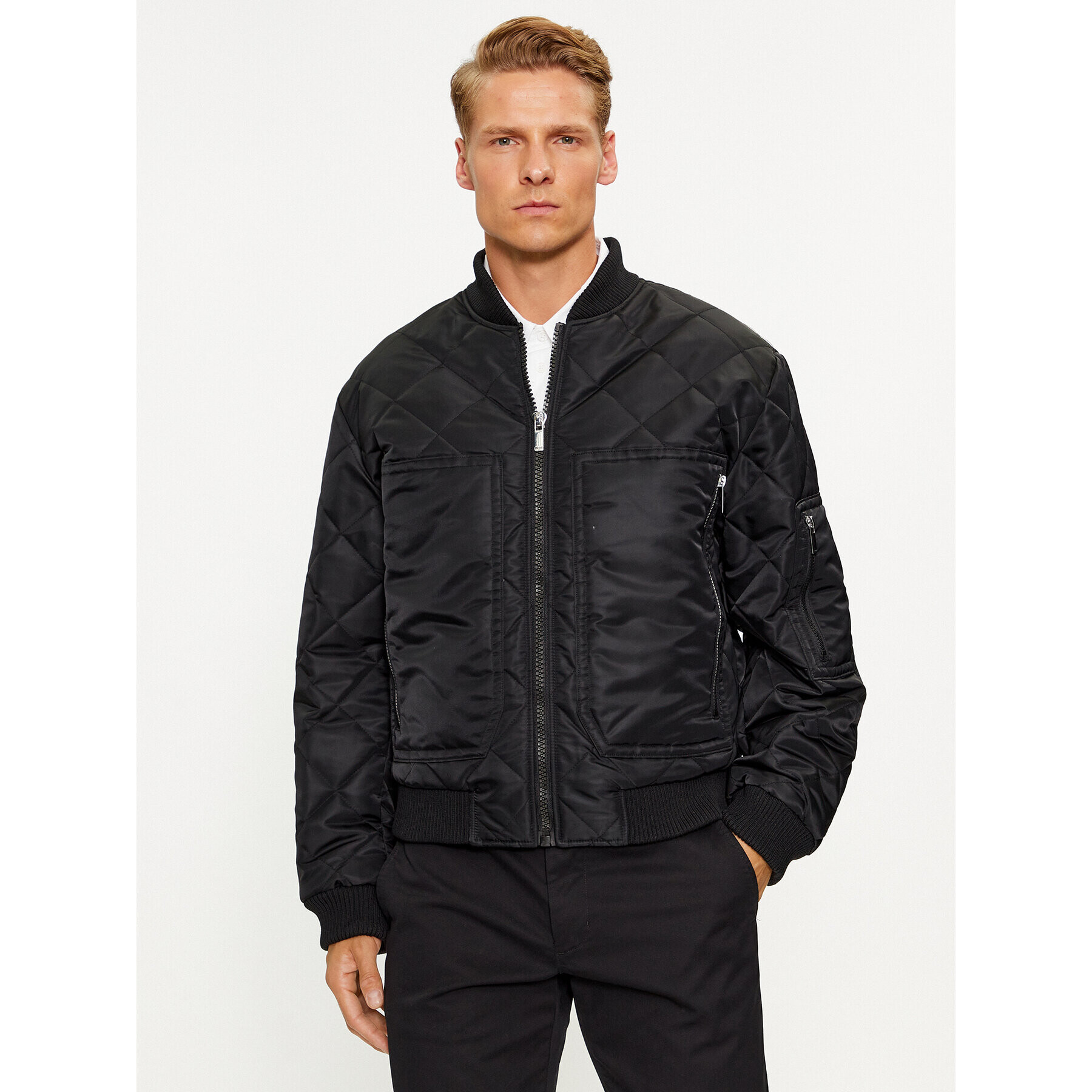 Just Cavalli Яке бомбър 75OASD05 Черен Regular Fit - Pepit.bg