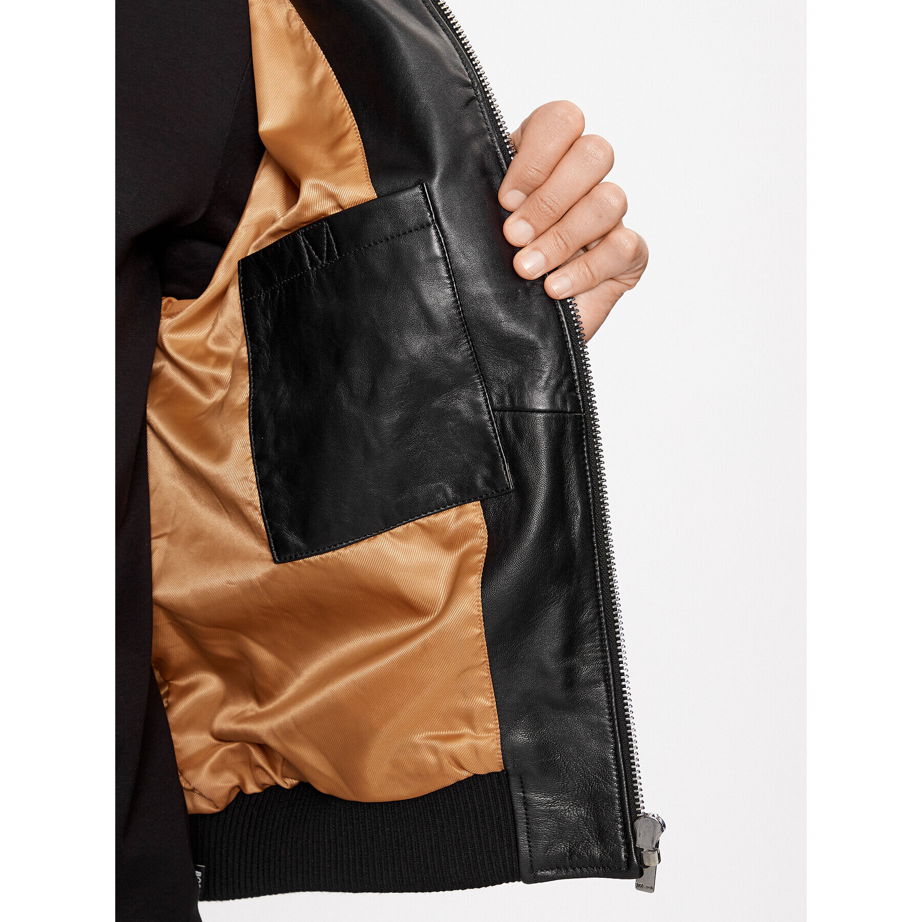 Just Cavalli Кожено яке 75OAVP01 Черен Regular Fit - Pepit.bg