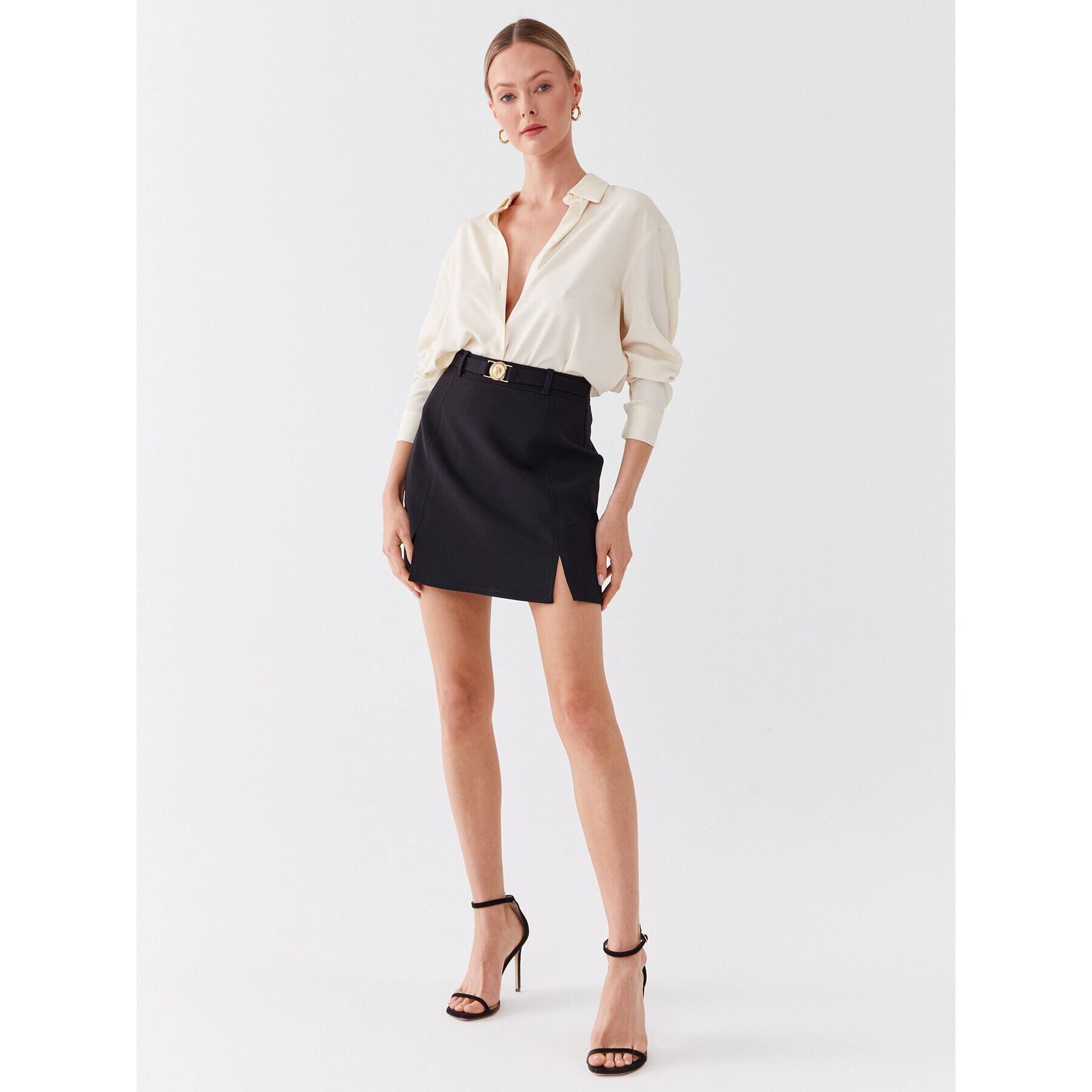 Just Cavalli Мини пола 74PBE803 Черен Slim Fit - Pepit.bg