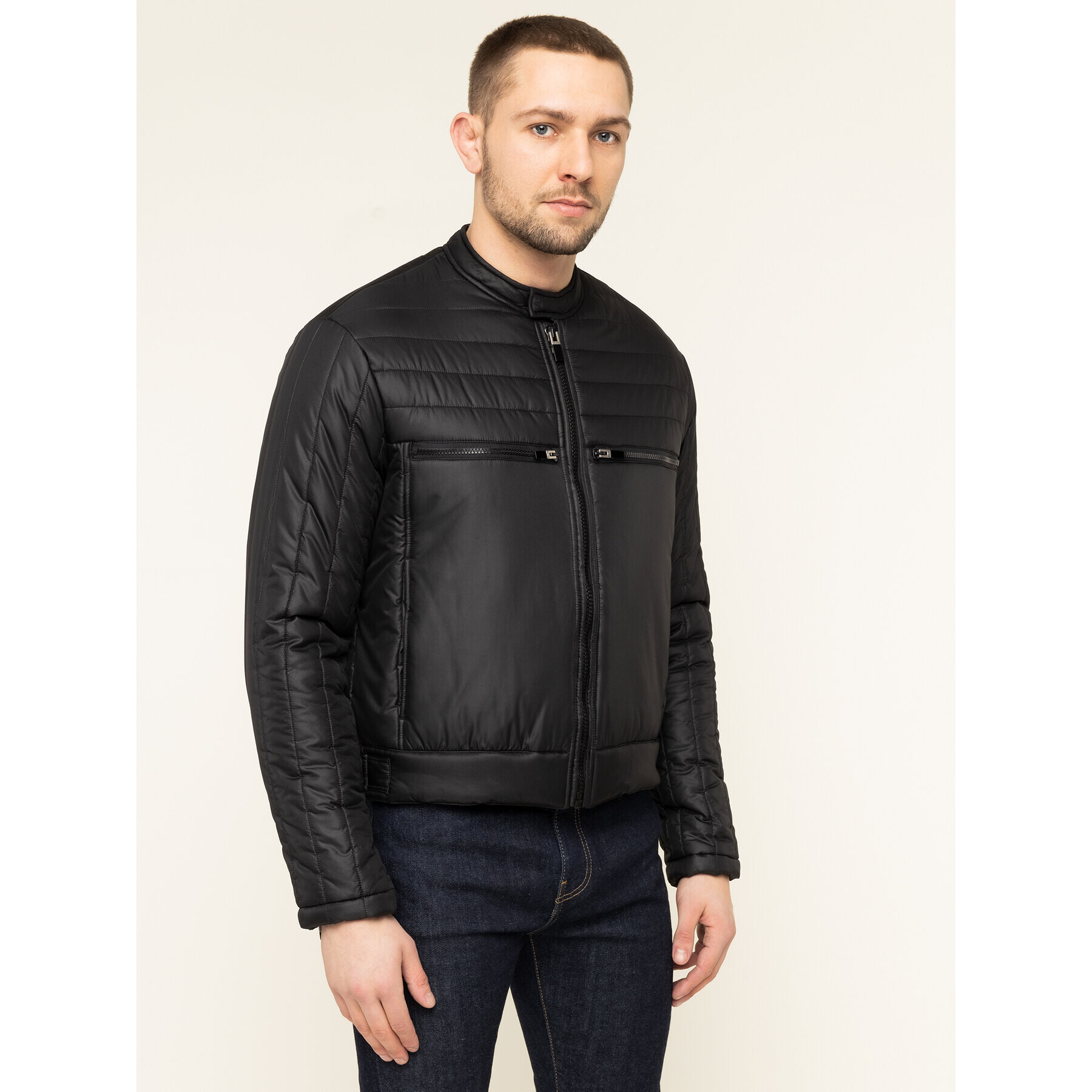 Just Cavalli Пухено яке S03AM0286 Черен Regular Fit - Pepit.bg
