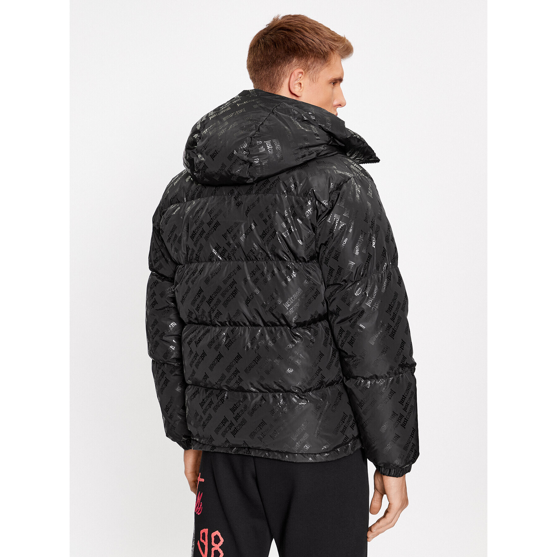 Just Cavalli Пухено яке 75OAUD16 Черен Regular Fit - Pepit.bg