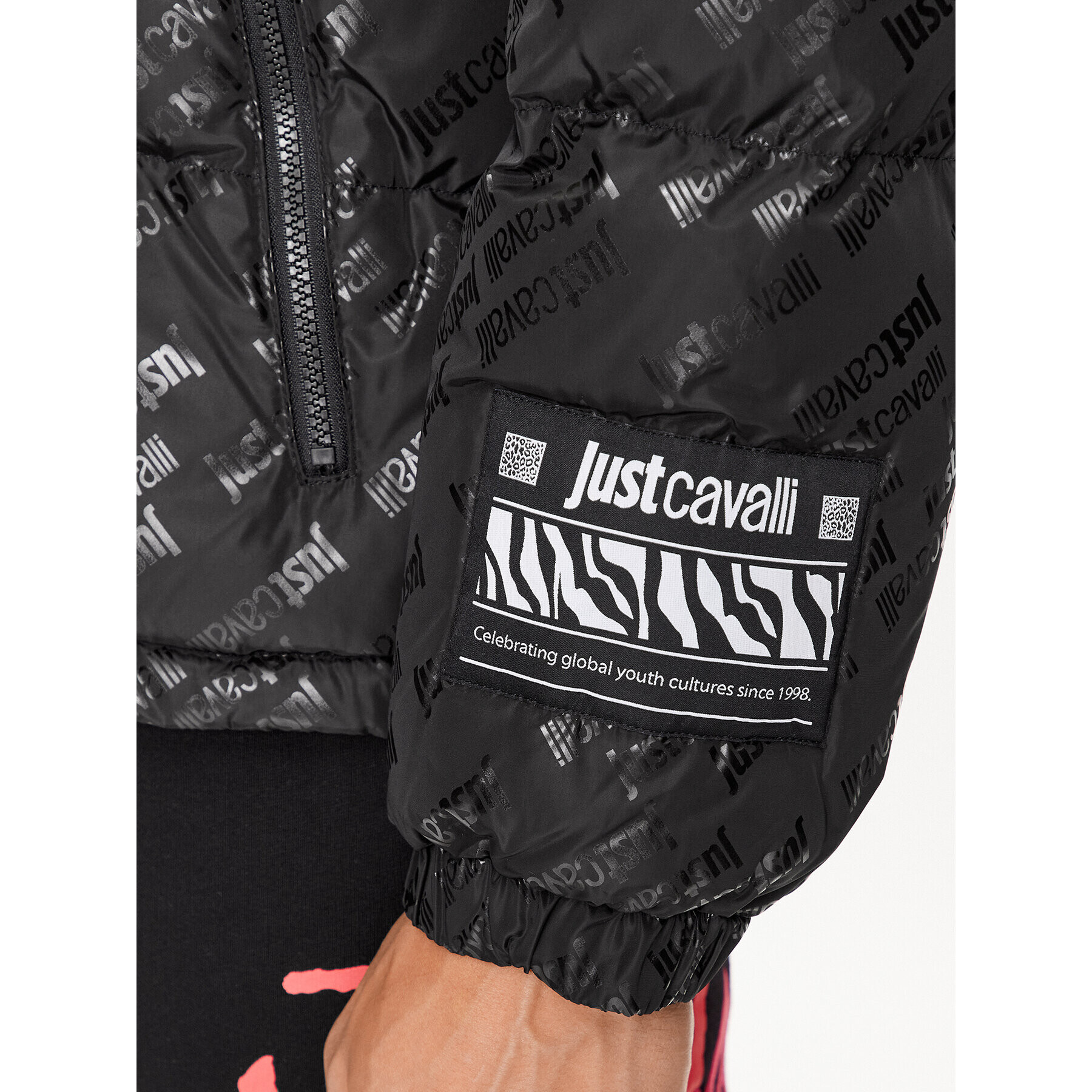 Just Cavalli Пухено яке 75OAUD16 Черен Regular Fit - Pepit.bg