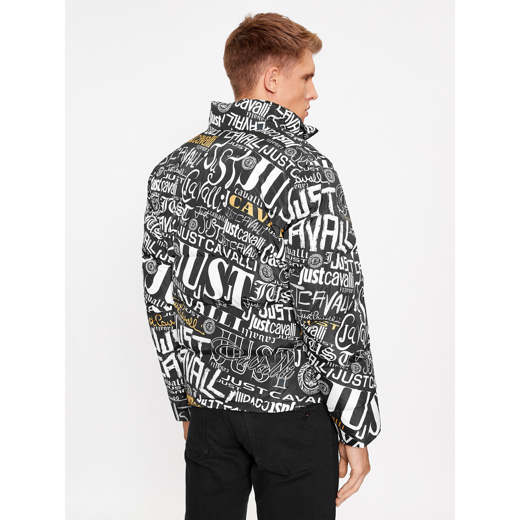 Just Cavalli Пухено яке 75OAUD18 Черен Regular Fit - Pepit.bg