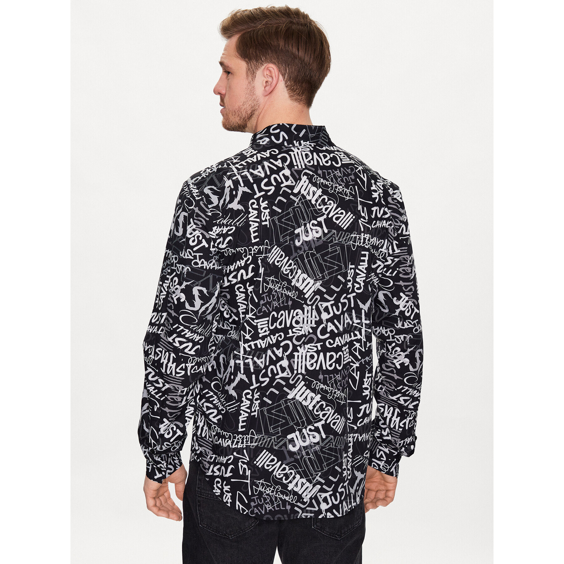 Just Cavalli Риза 74OBL2S3 Черен Regular Fit - Pepit.bg