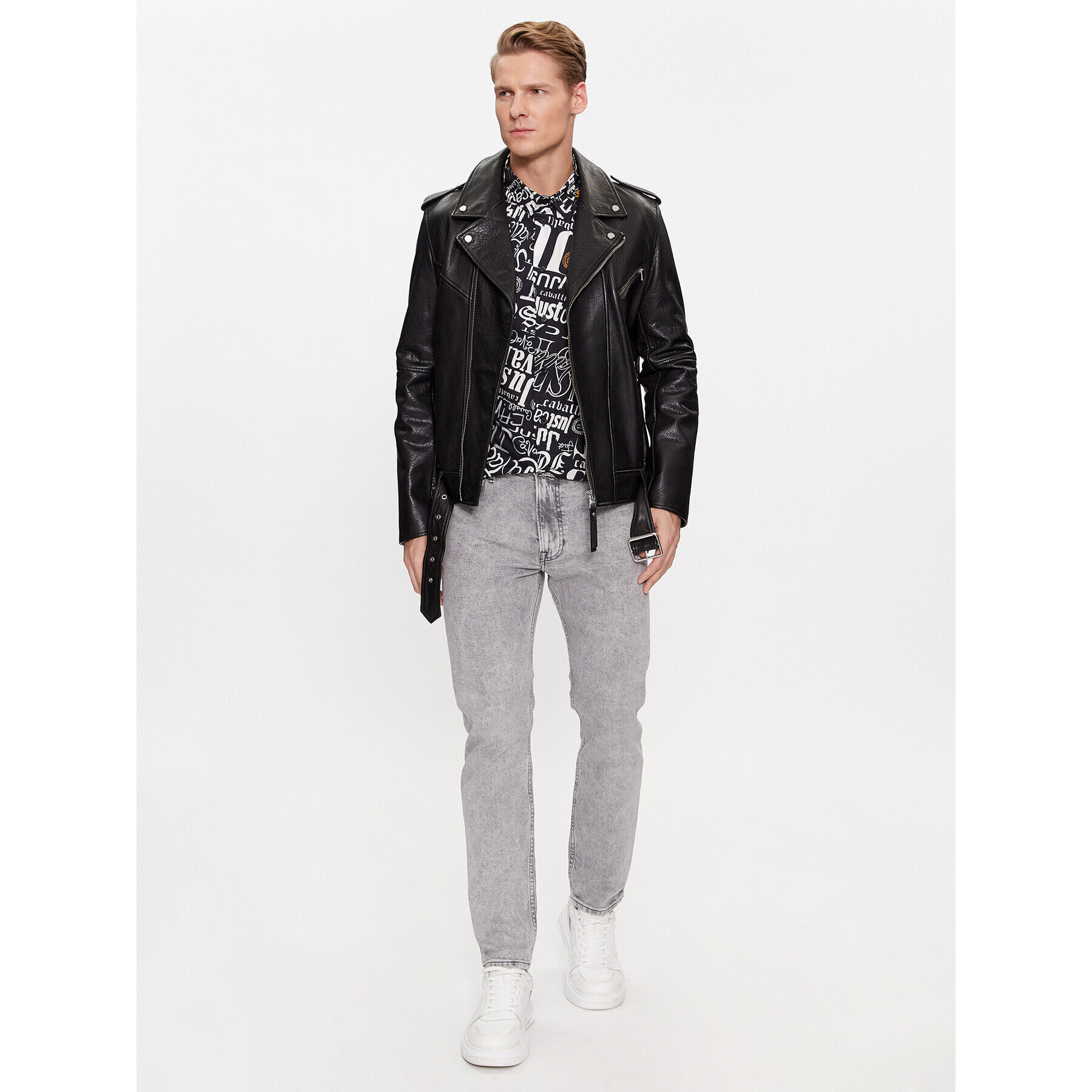 Just Cavalli Риза 75OAL2S0 Черен Slim Fit - Pepit.bg