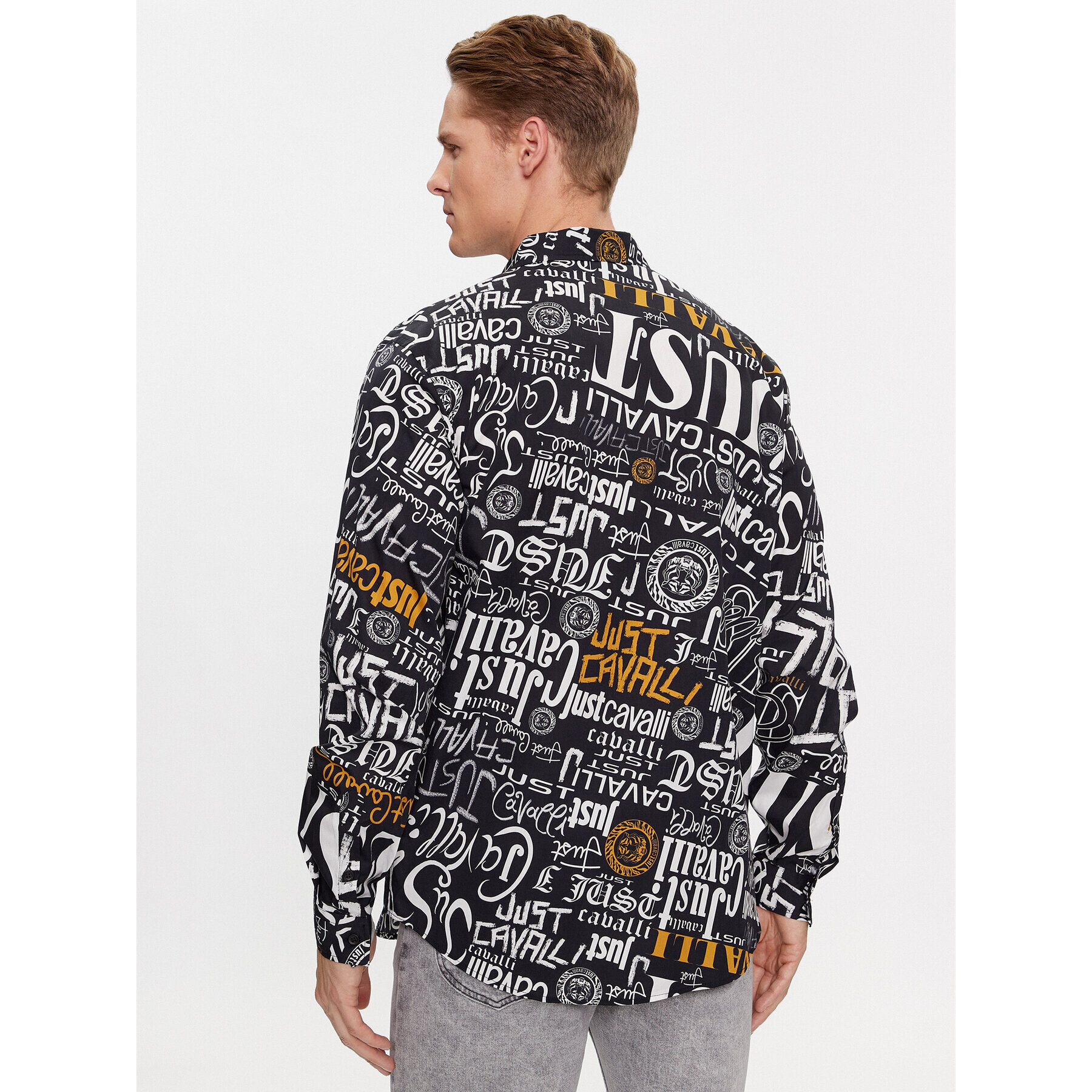 Just Cavalli Риза 75OAL2S0 Черен Slim Fit - Pepit.bg