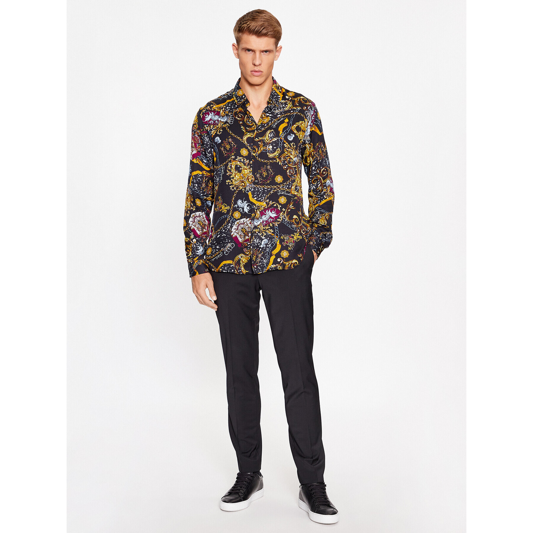 Just Cavalli Риза 75OAL2S1 Черен Regular Fit - Pepit.bg