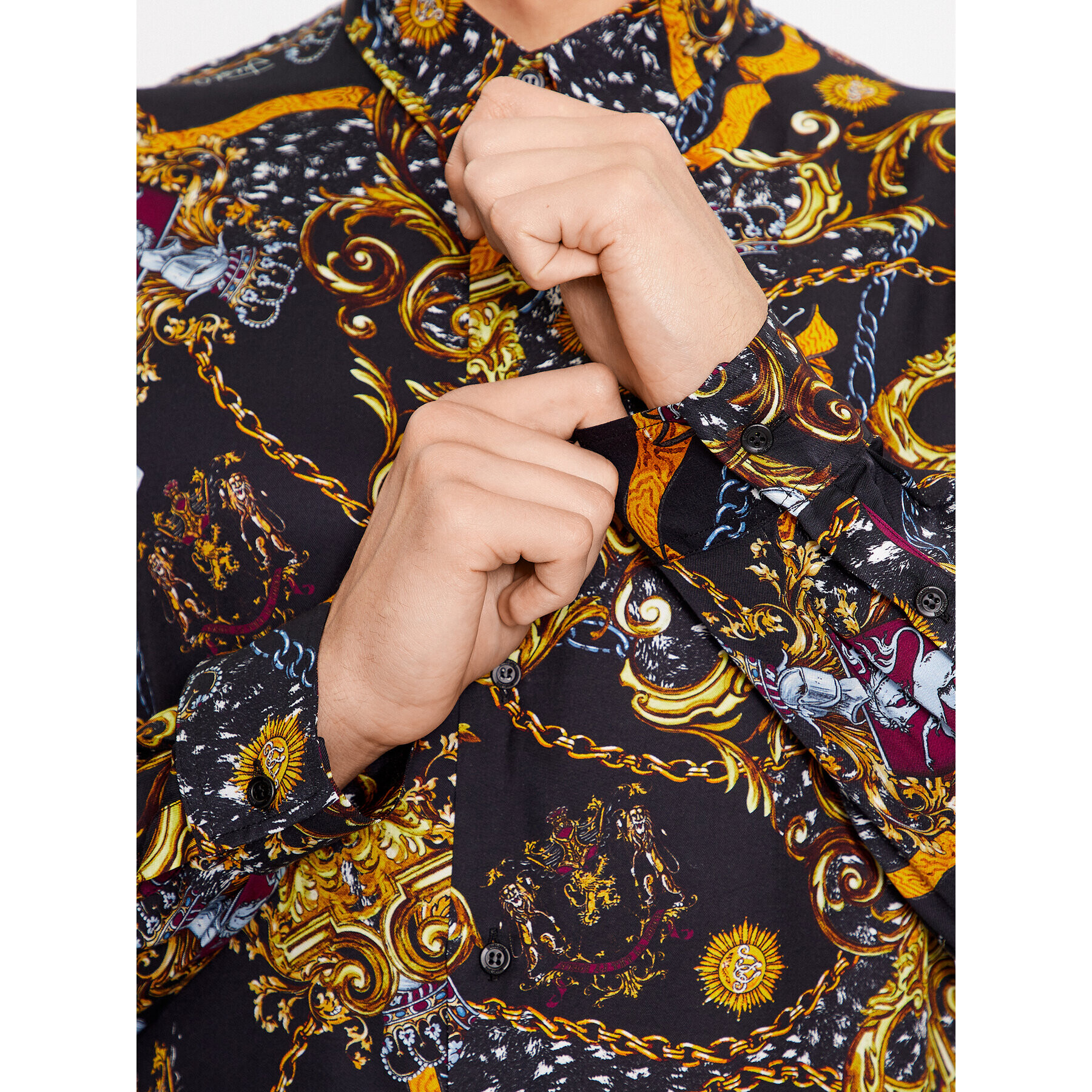 Just Cavalli Риза 75OAL2S1 Черен Regular Fit - Pepit.bg