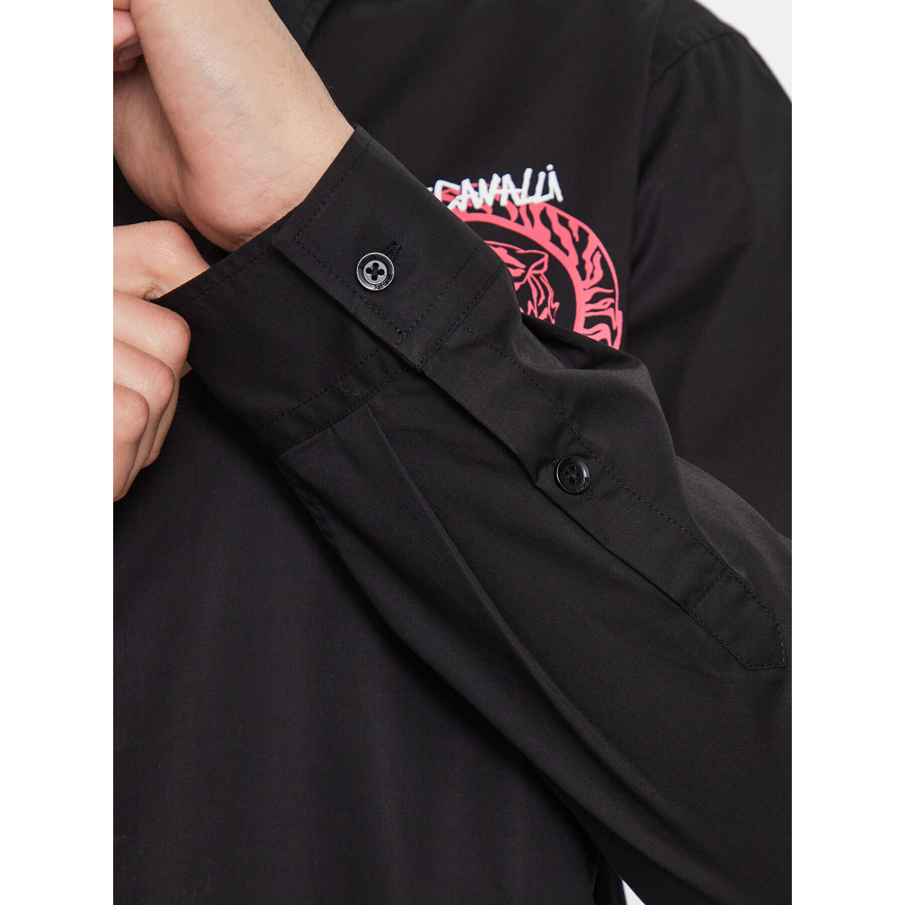 Just Cavalli Риза 75OALYS1 Черен Regular Fit - Pepit.bg