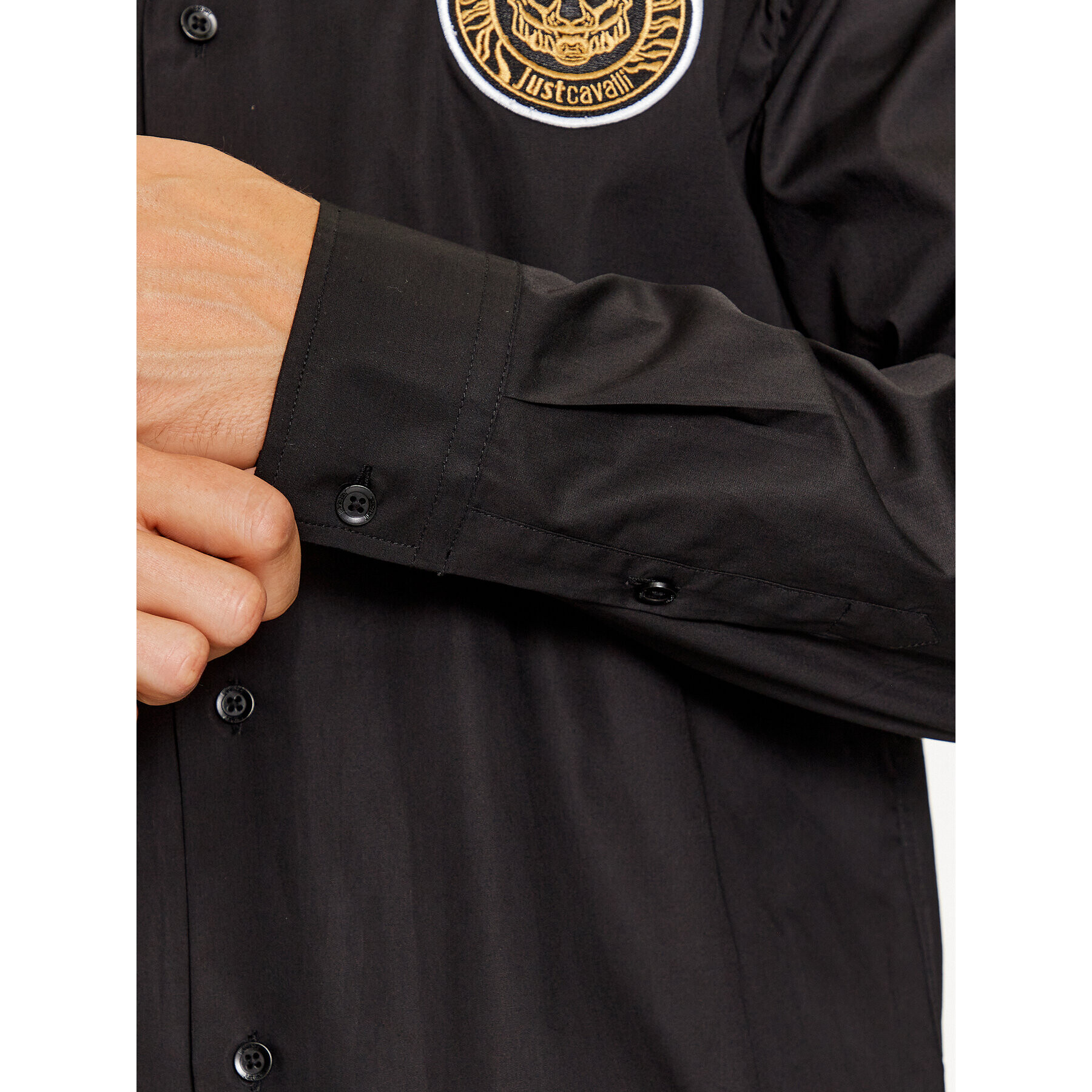 Just Cavalli Риза 75OALYS4 Черен Slim Fit - Pepit.bg