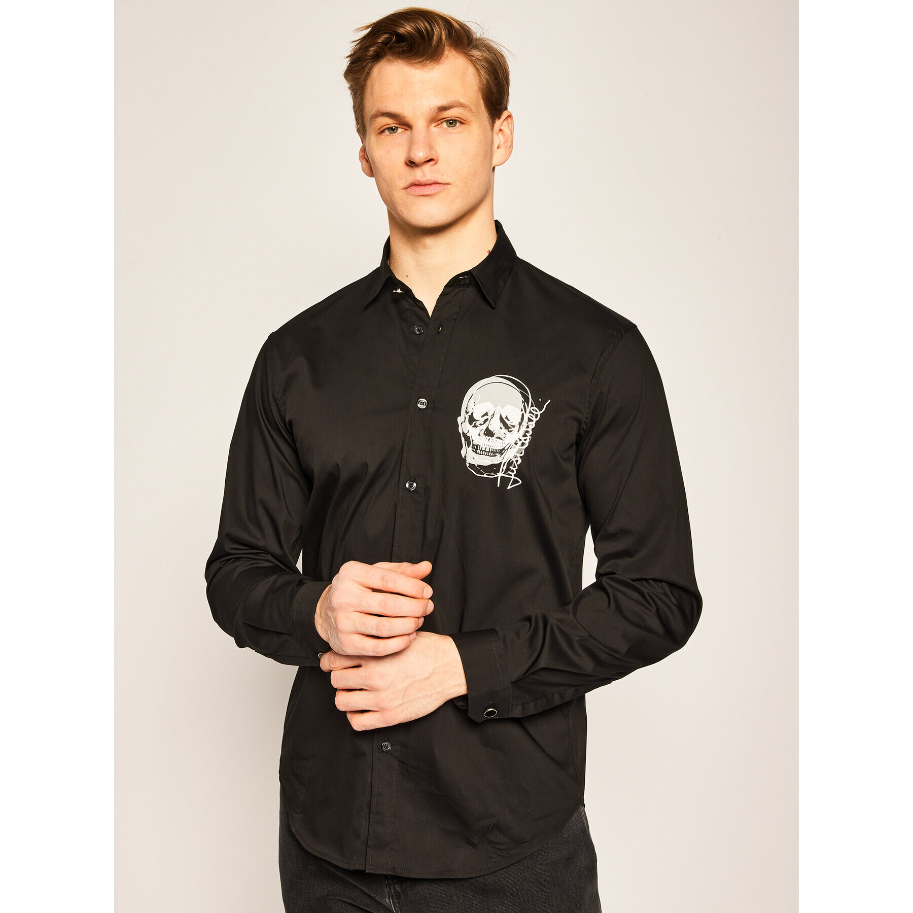 Just Cavalli Риза S03DL0285 Черен Regular Fit - Pepit.bg