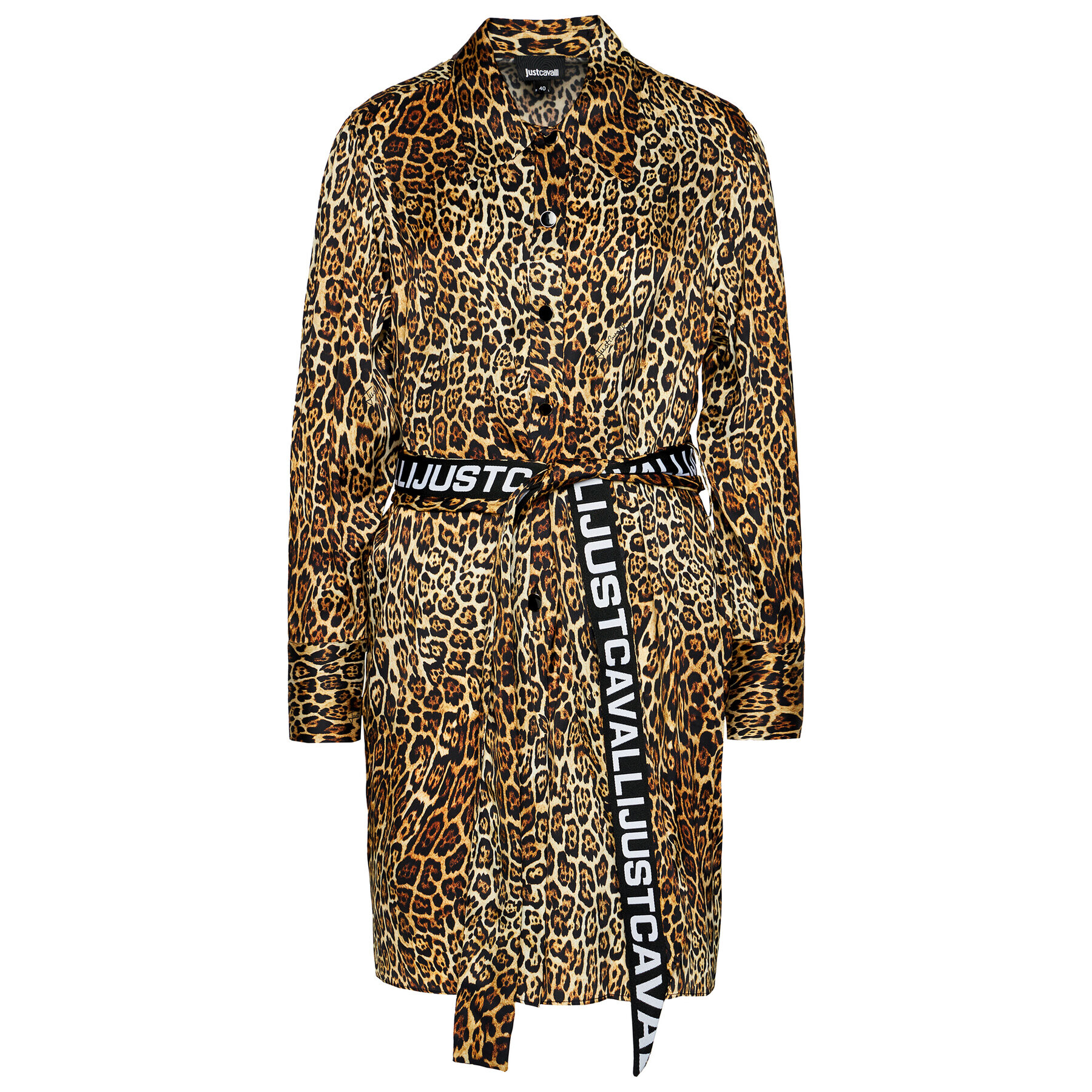 Just Cavalli Рокля тип риза S02CT1060 Кафяв Regular Fit - Pepit.bg