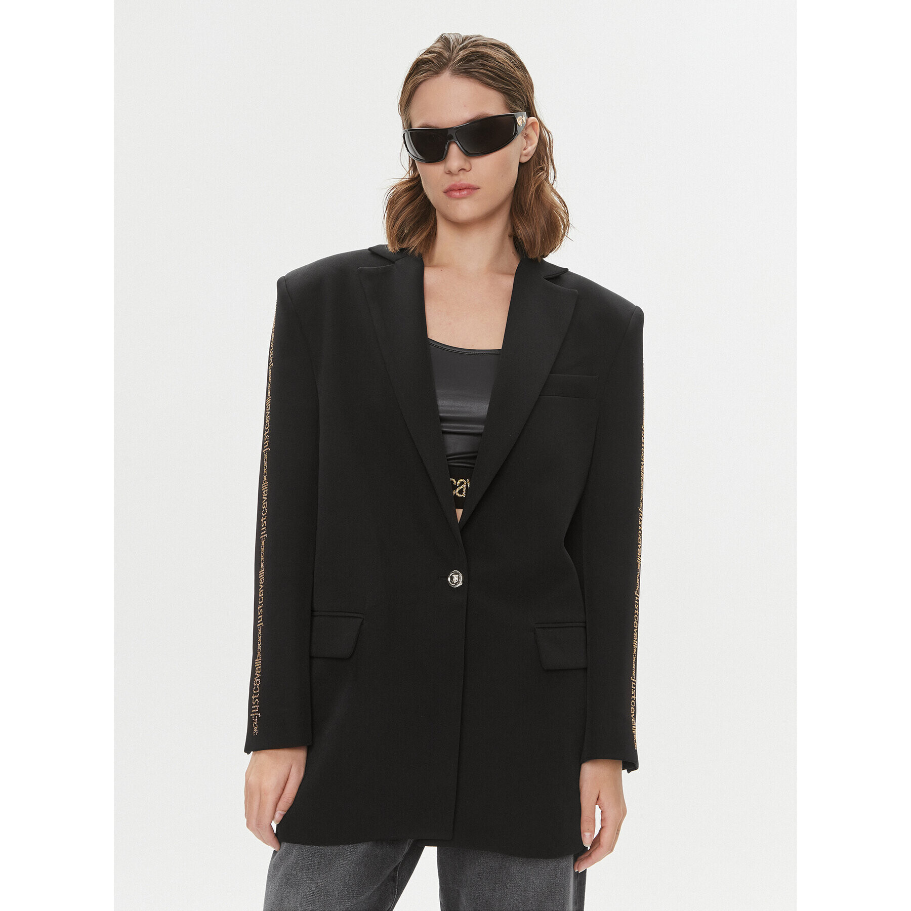 Just Cavalli Сако 75PAQ701 Черен Regular Fit - Pepit.bg