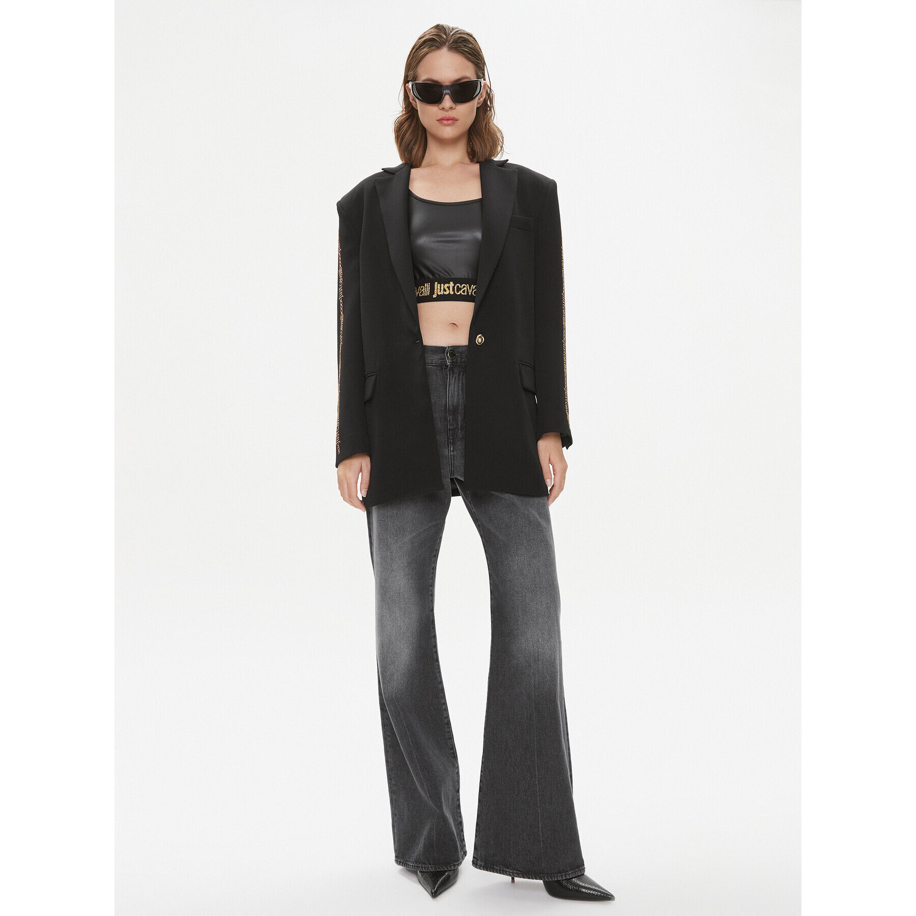 Just Cavalli Сако 75PAQ701 Черен Regular Fit - Pepit.bg