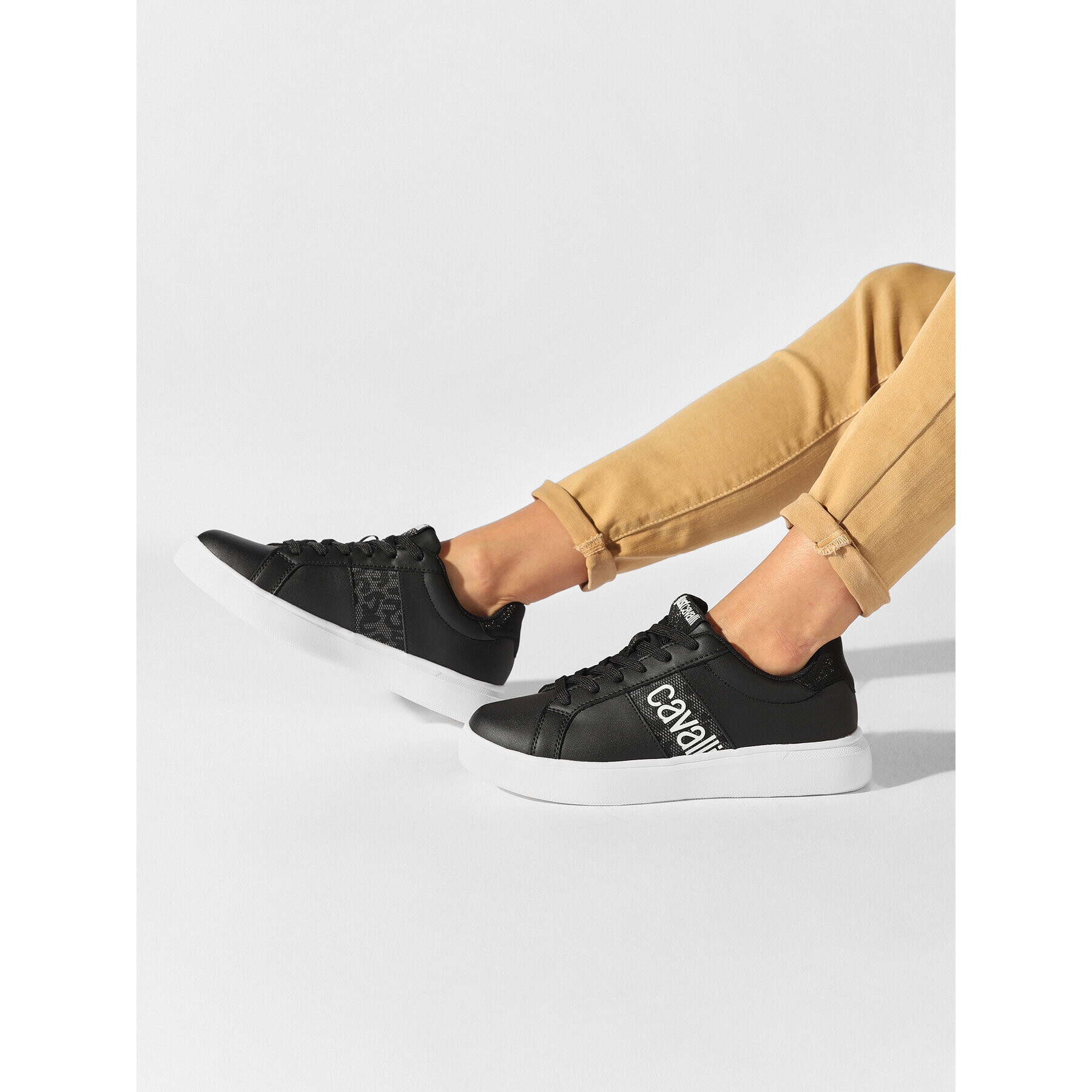 Just Cavalli Сникърси 74RB3SB2 Черен - Pepit.bg