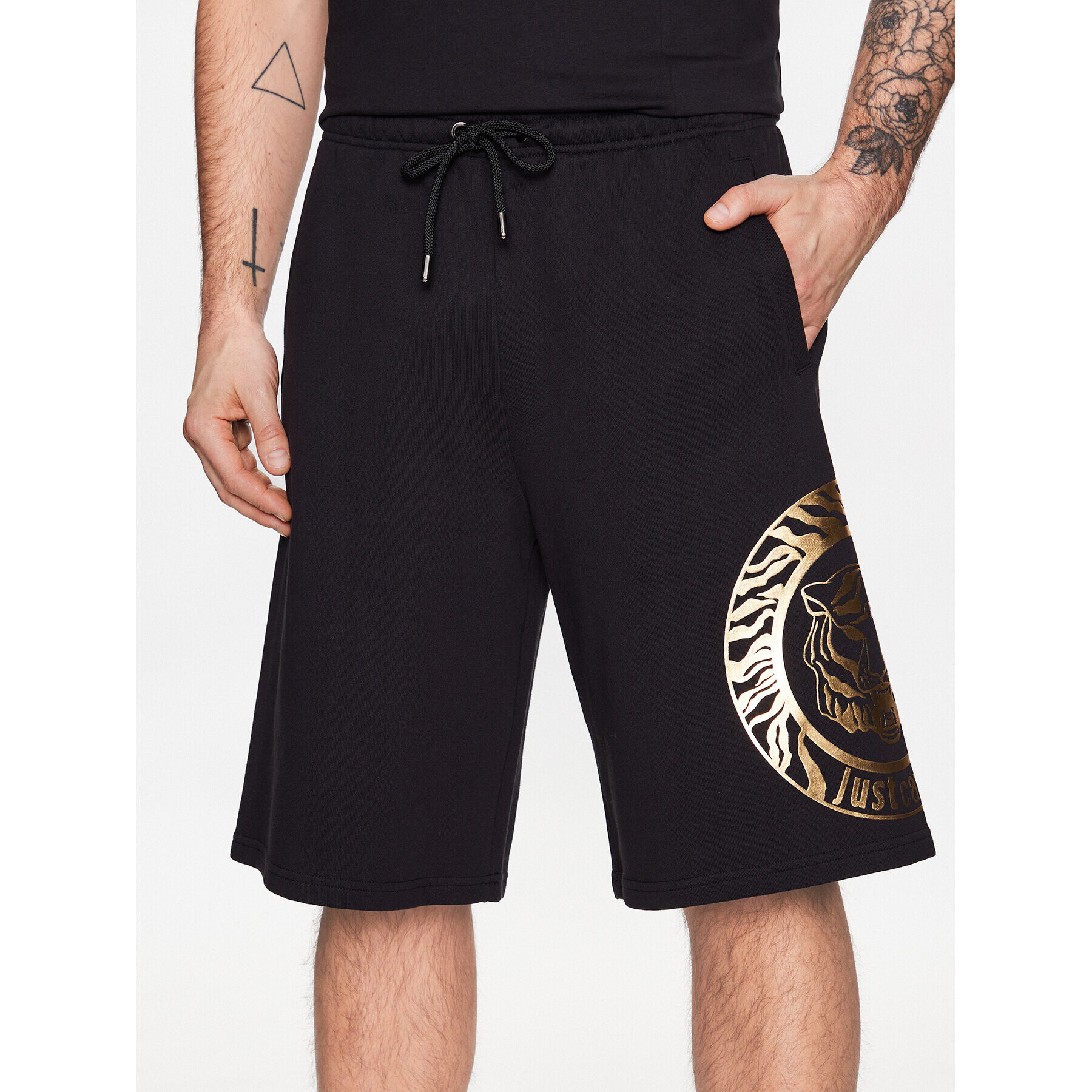 Just Cavalli Спортни шорти 74OBDF02 Черен Regular Fit - Pepit.bg