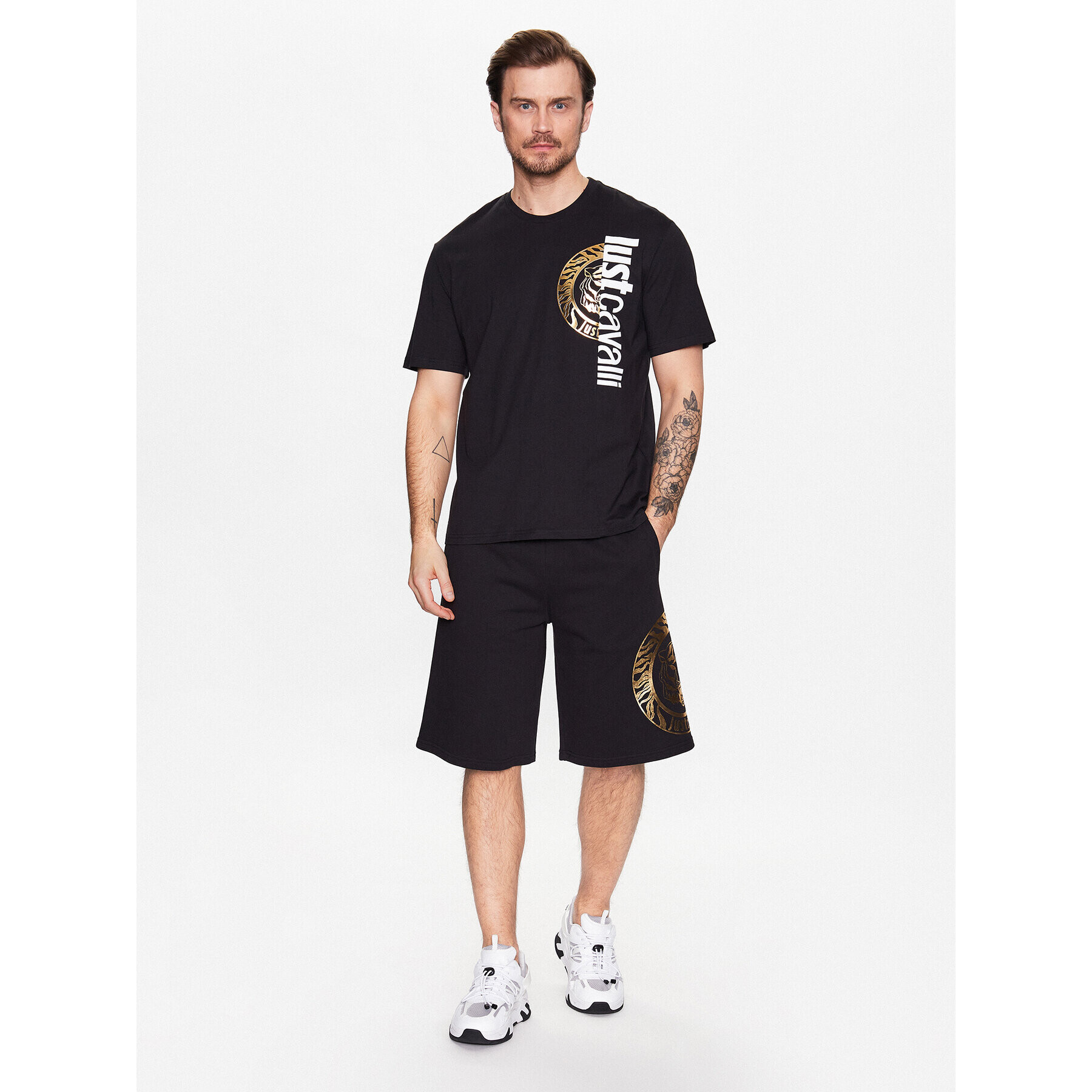Just Cavalli Спортни шорти 74OBDF02 Черен Regular Fit - Pepit.bg