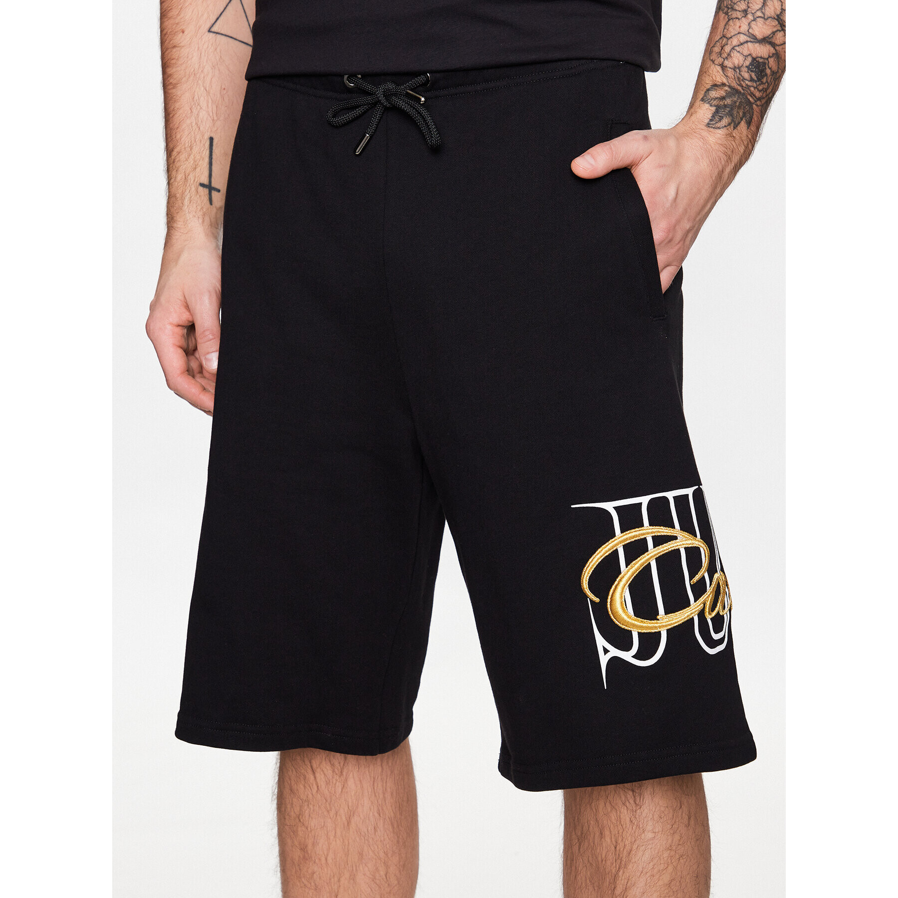 Just Cavalli Спортни шорти 74OBDI07 Черен Regular Fit - Pepit.bg