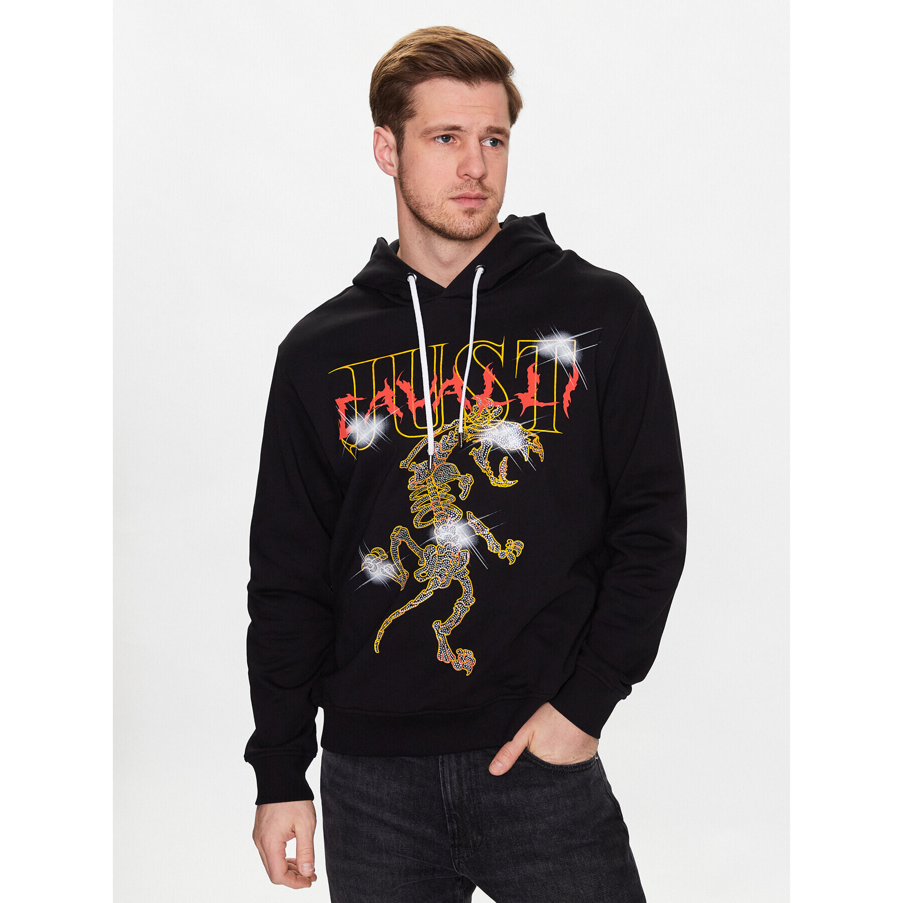 Just Cavalli Суитшърт 74OBIE06 Черен Regular Fit - Pepit.bg