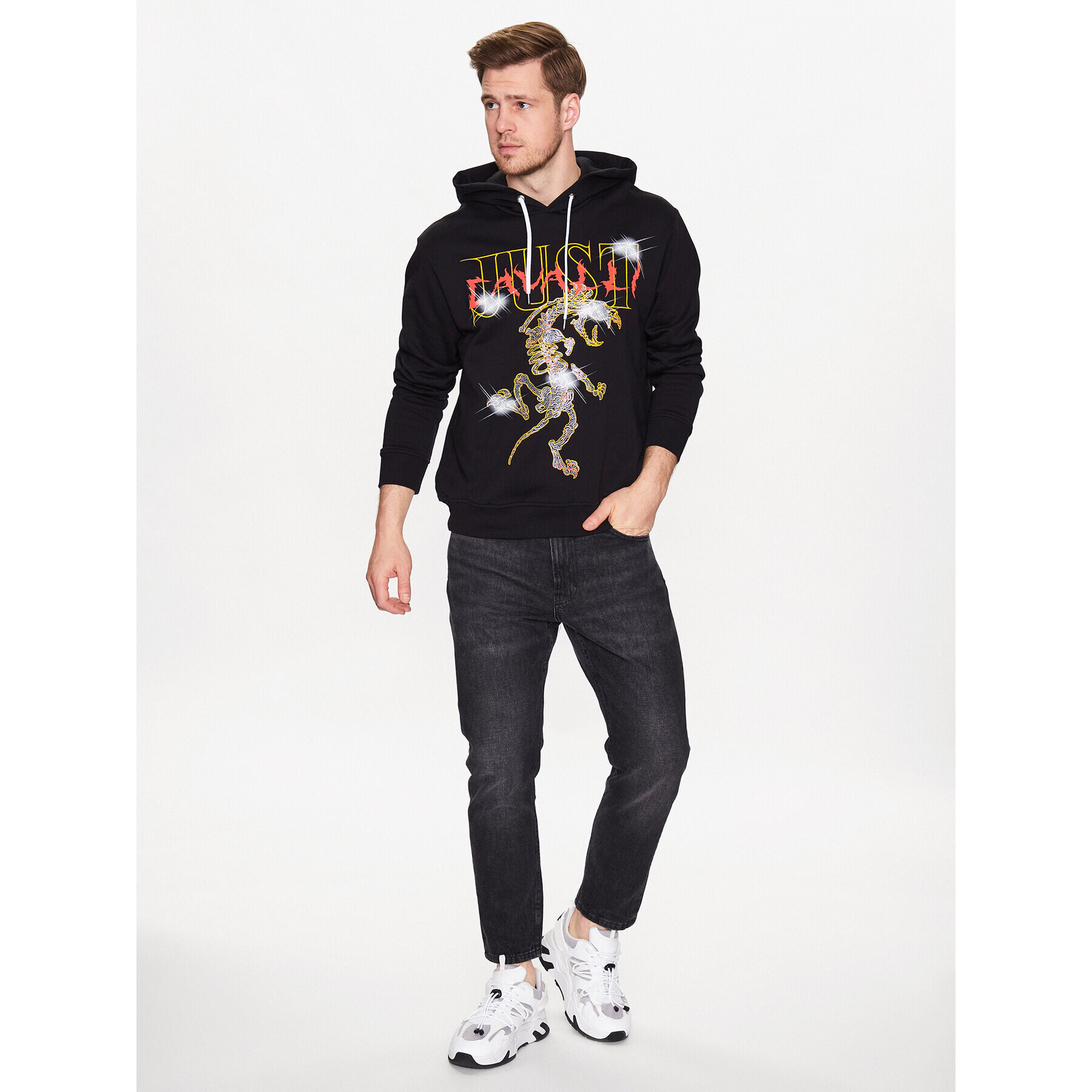Just Cavalli Суитшърт 74OBIE06 Черен Regular Fit - Pepit.bg