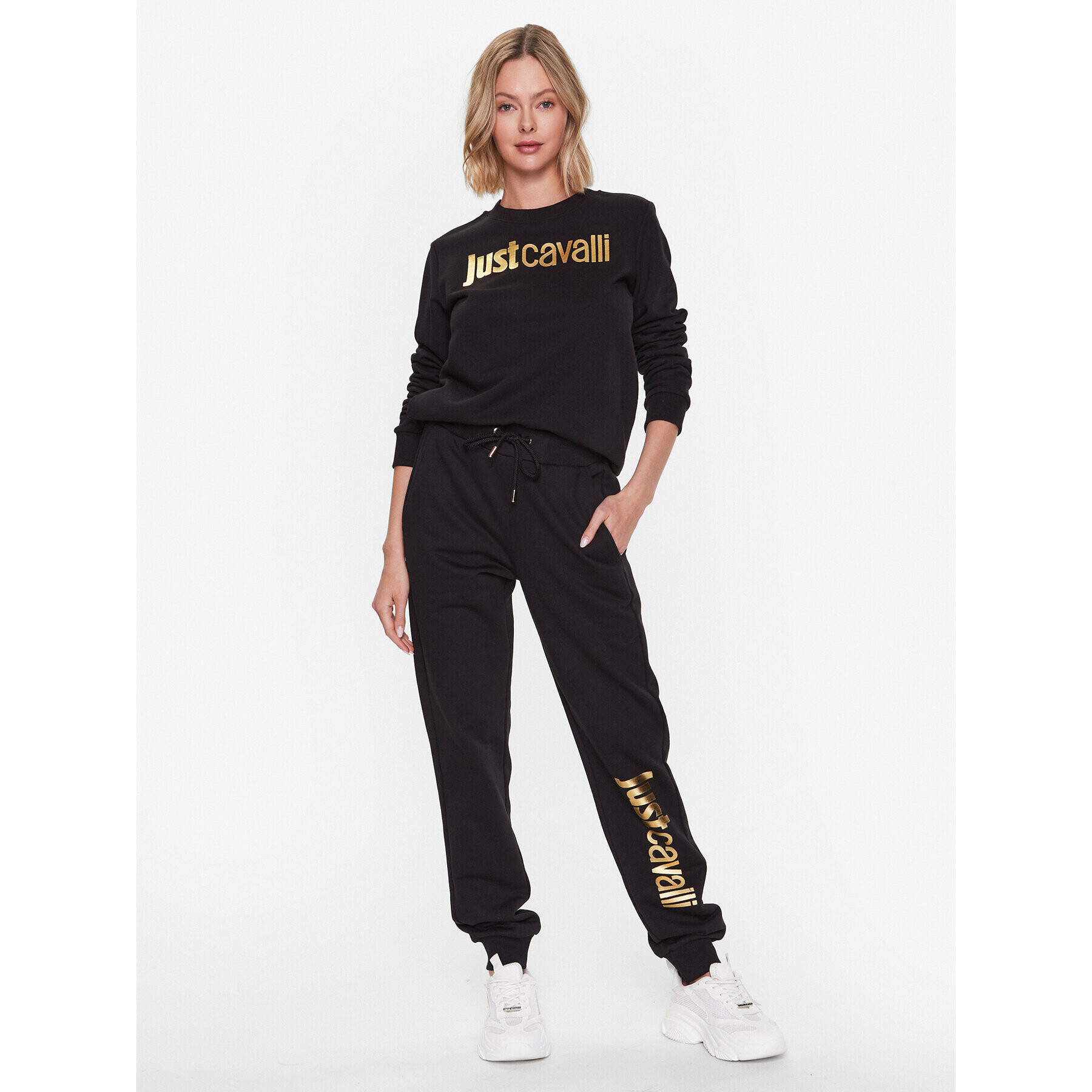 Just Cavalli Суитшърт 74PBIF00 Черен Regular Fit - Pepit.bg