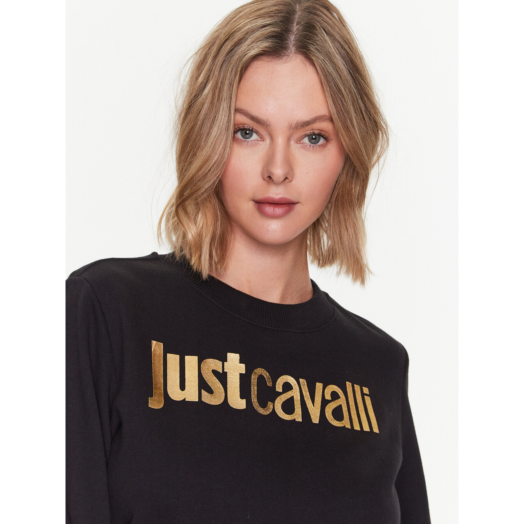 Just Cavalli Суитшърт 74PBIF00 Черен Regular Fit - Pepit.bg