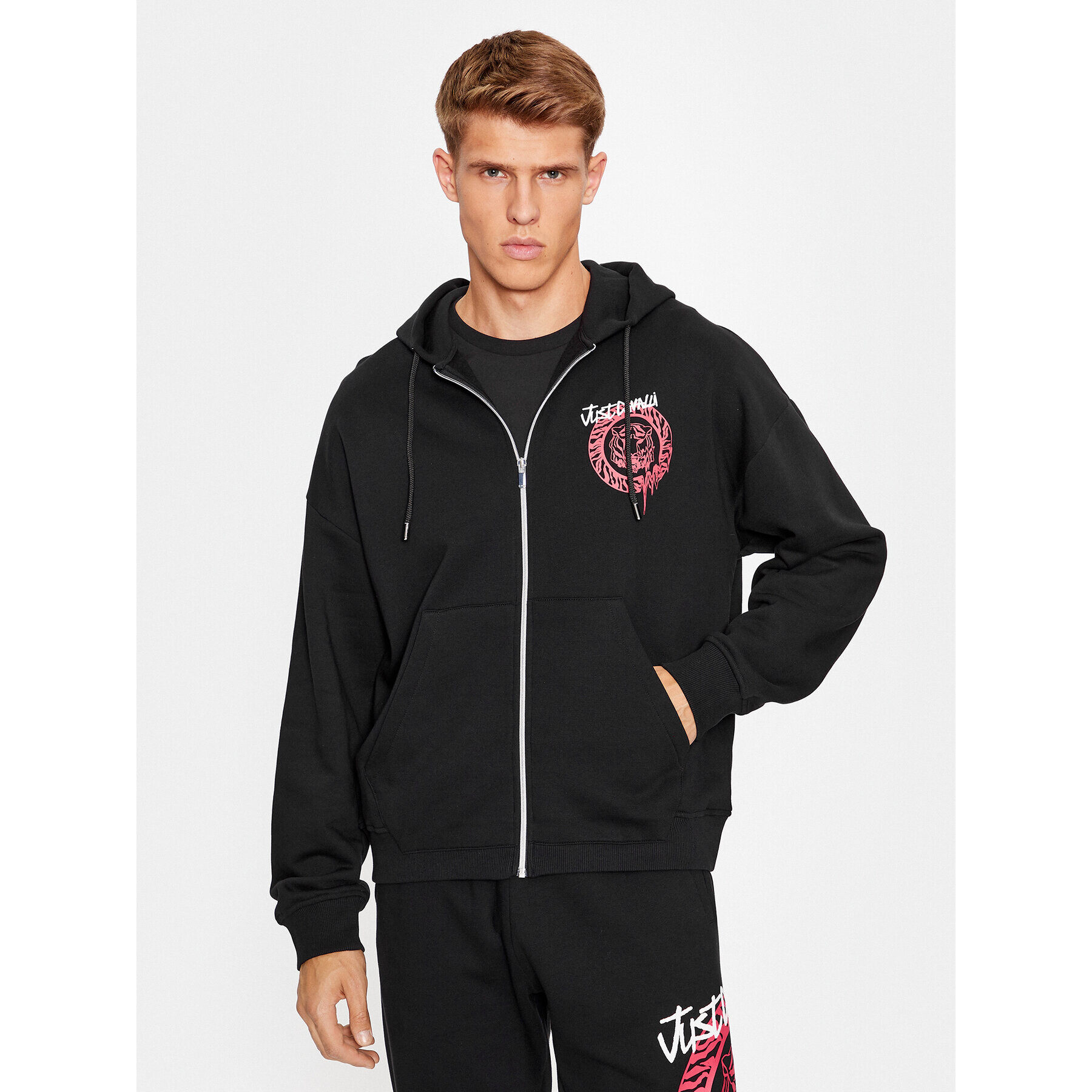 Just Cavalli Суитшърт 75OAIG02 Черен Regular Fit - Pepit.bg