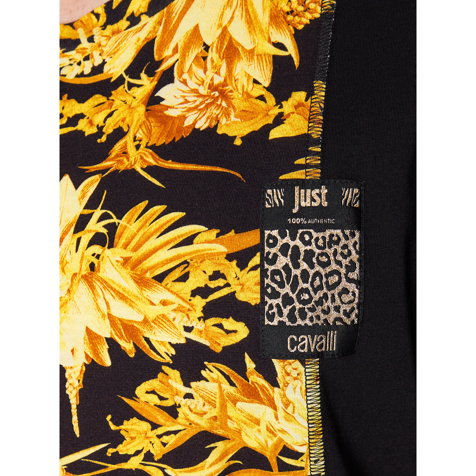 Just Cavalli Тишърт 74OBH6R4 Черен Regular Fit - Pepit.bg