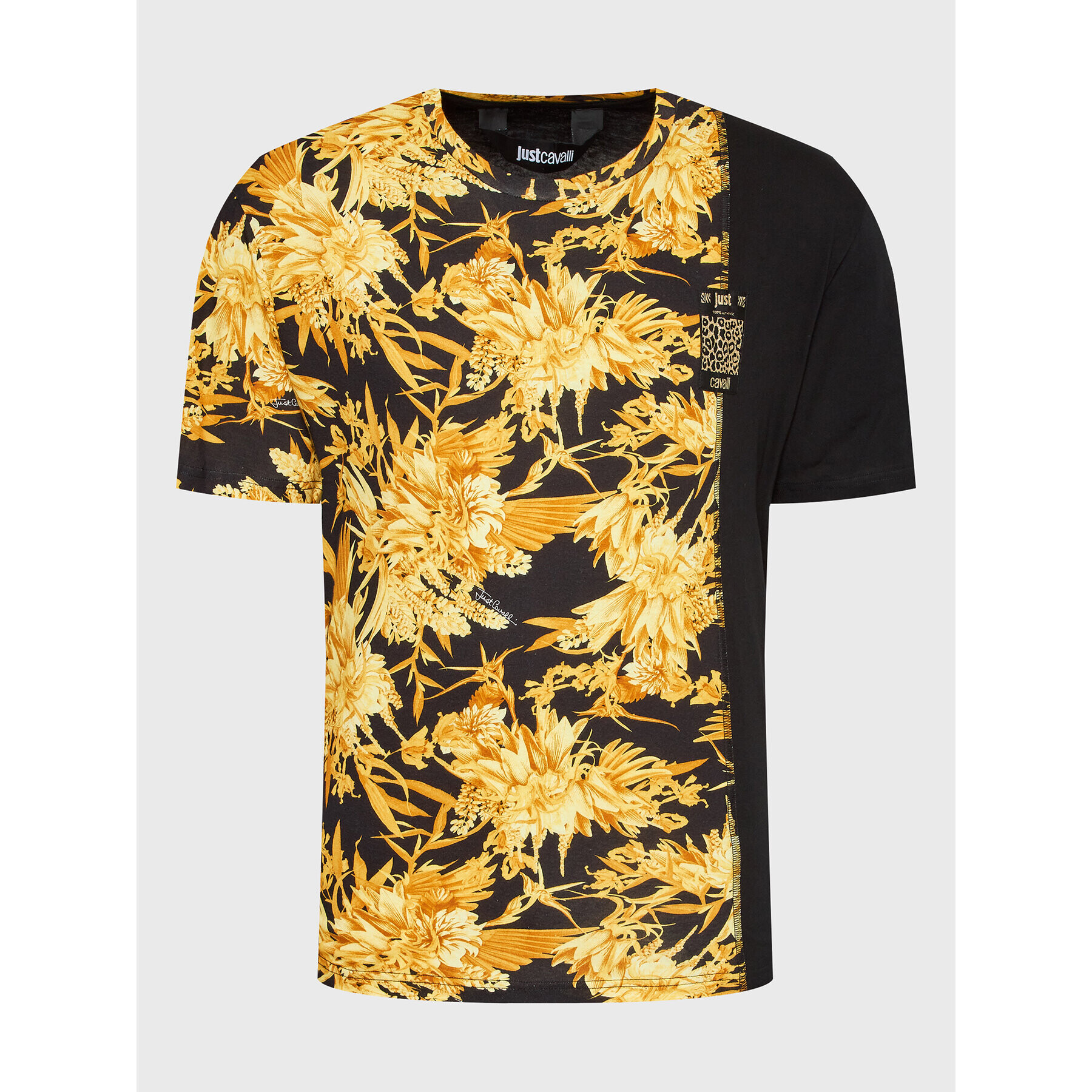 Just Cavalli Тишърт 74OBH6R4 Черен Regular Fit - Pepit.bg