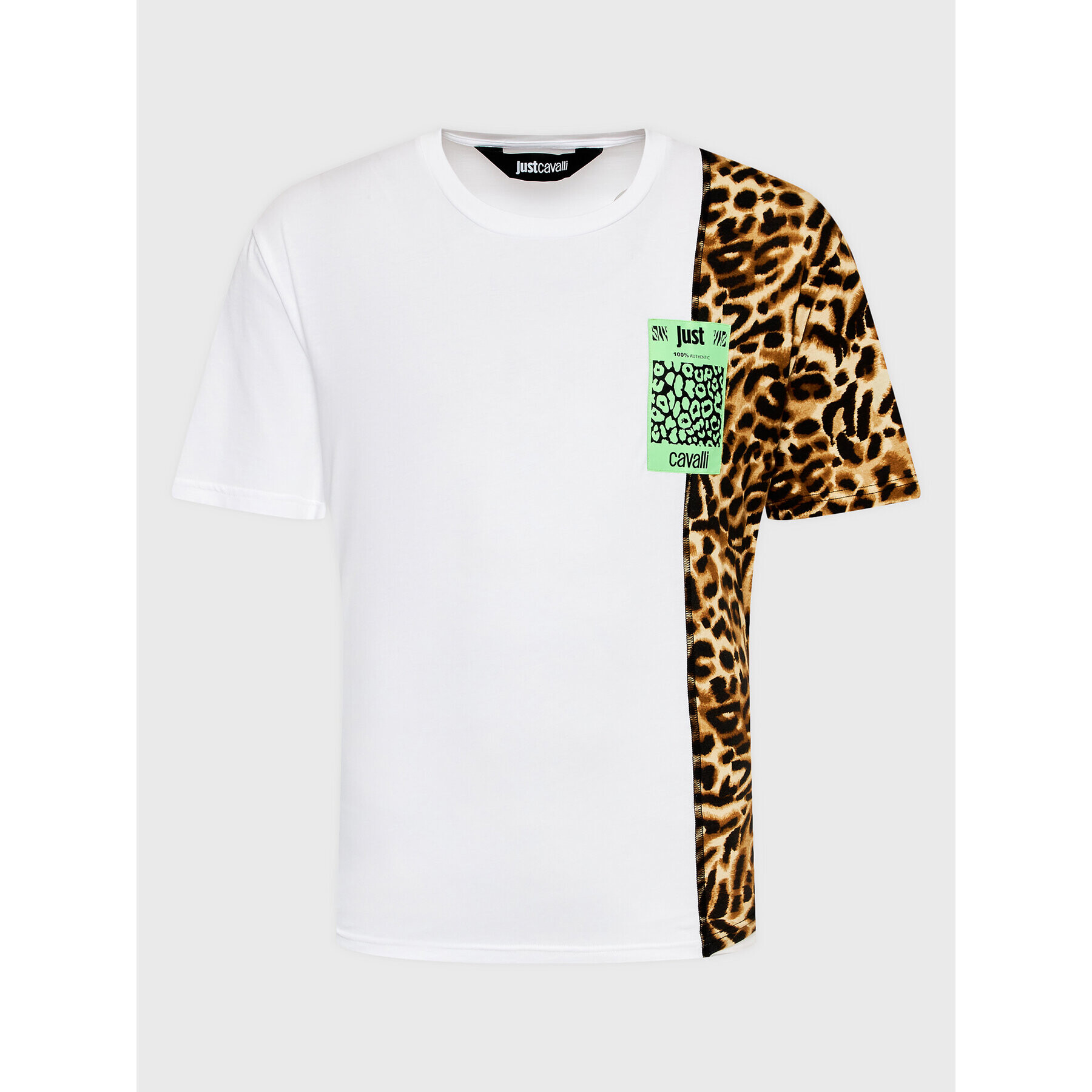 Just Cavalli Тишърт 74OBH6R7 Бял Regular Fit - Pepit.bg