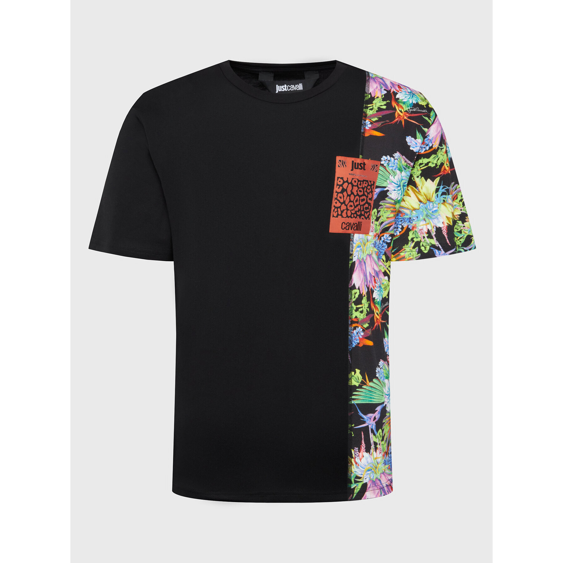 Just Cavalli Тишърт 74OBH6R8 Черен Regular Fit - Pepit.bg