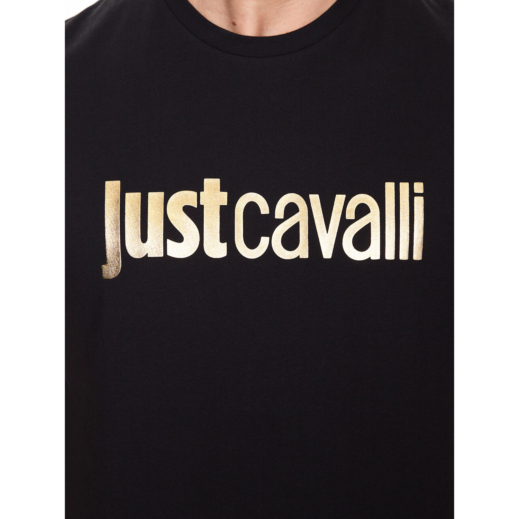 Just Cavalli Тишърт 74OBHF00 Черен Regular Fit - Pepit.bg