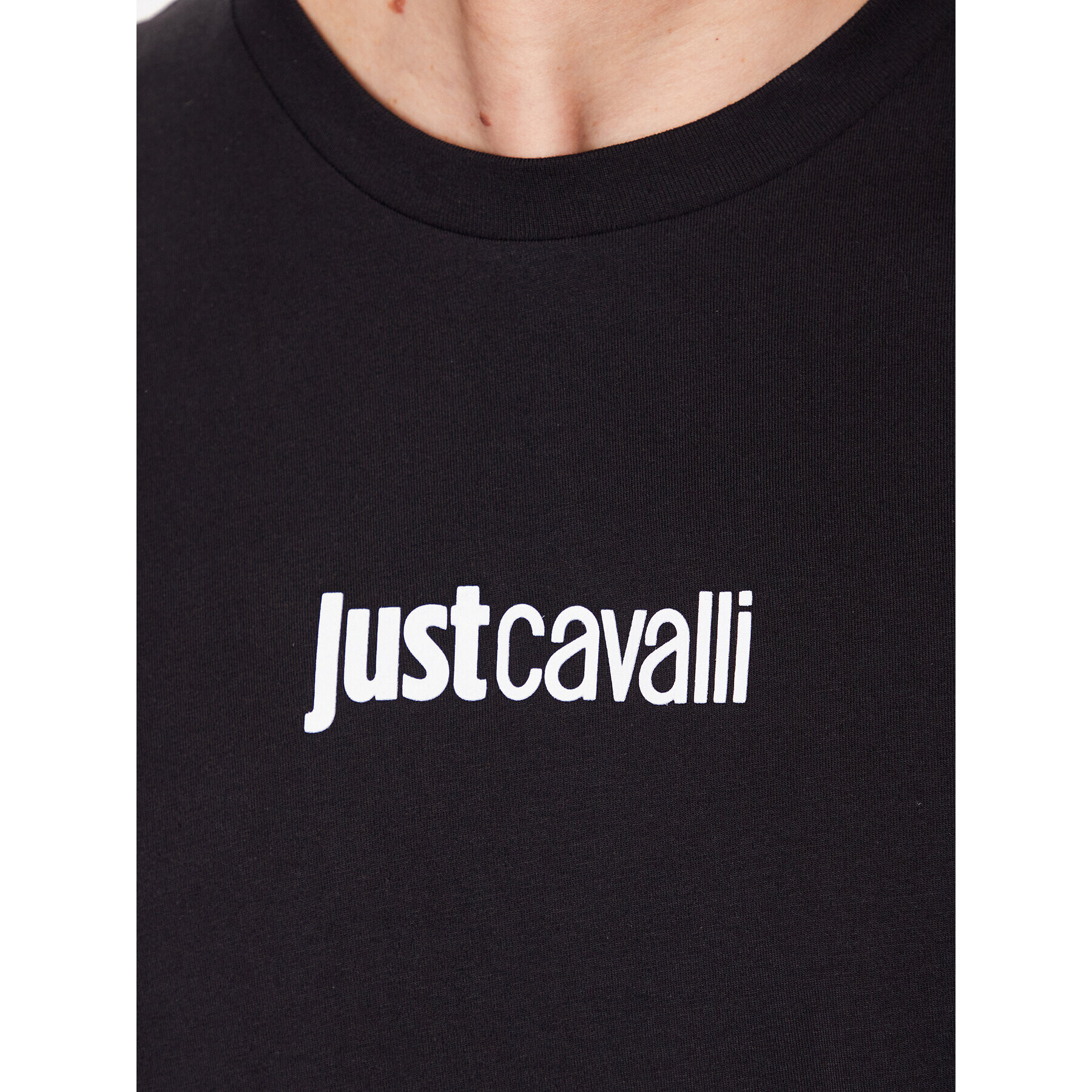 Just Cavalli Тишърт 74OBHF01 Черен Regular Fit - Pepit.bg