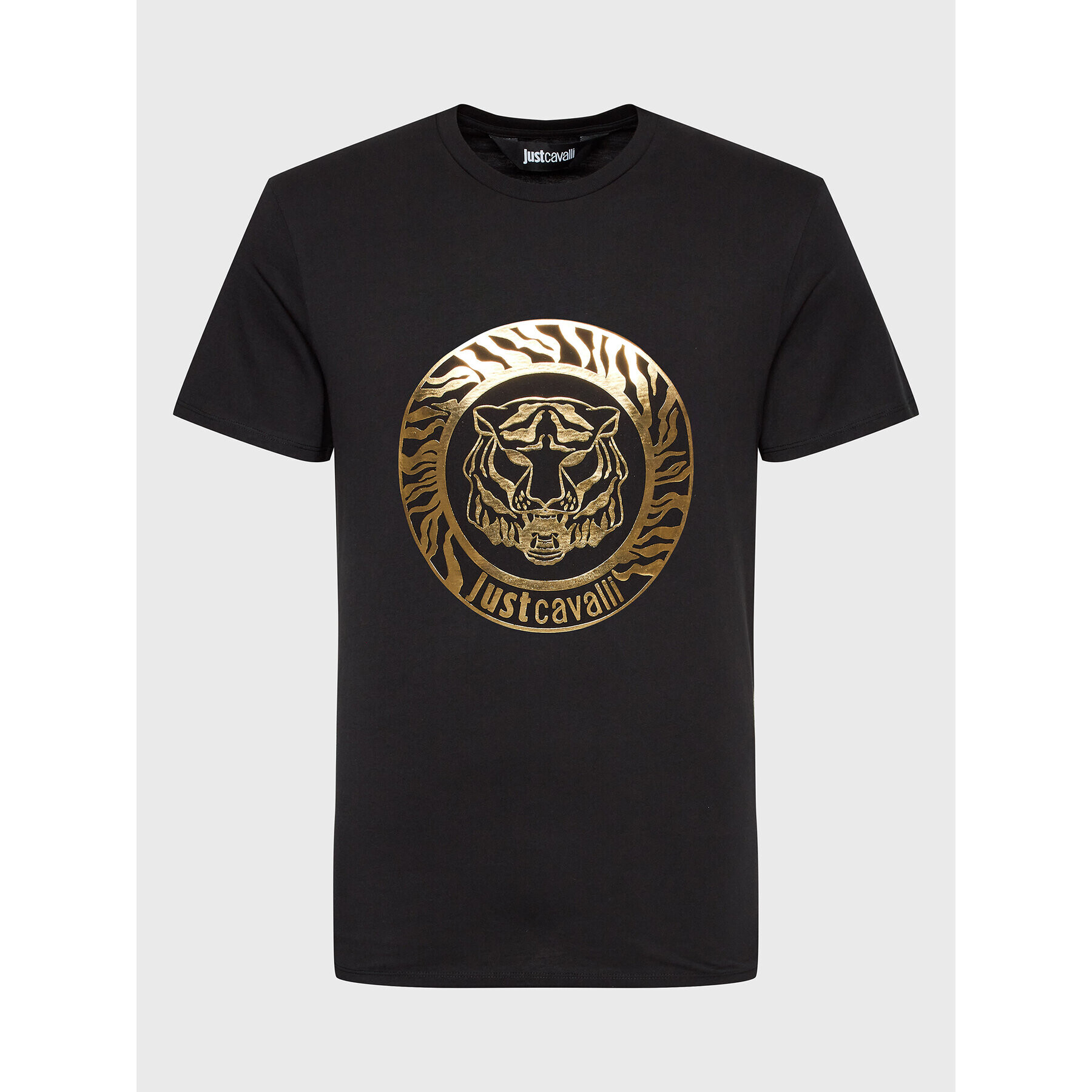 Just Cavalli Тишърт 74OBHF02 Черен Regular Fit - Pepit.bg