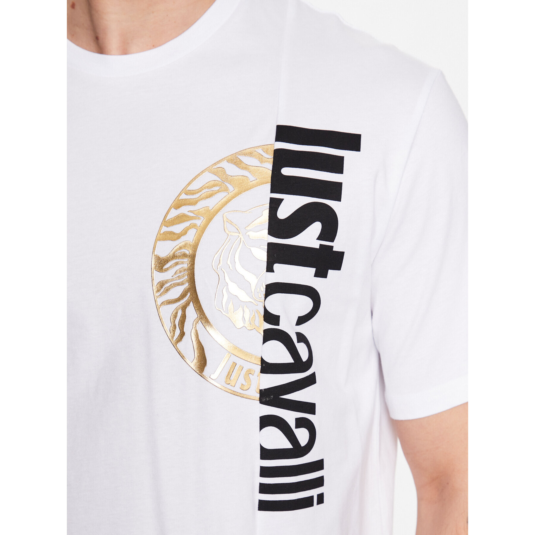 Just Cavalli Тишърт 74OBHF05 Бял Regular Fit - Pepit.bg