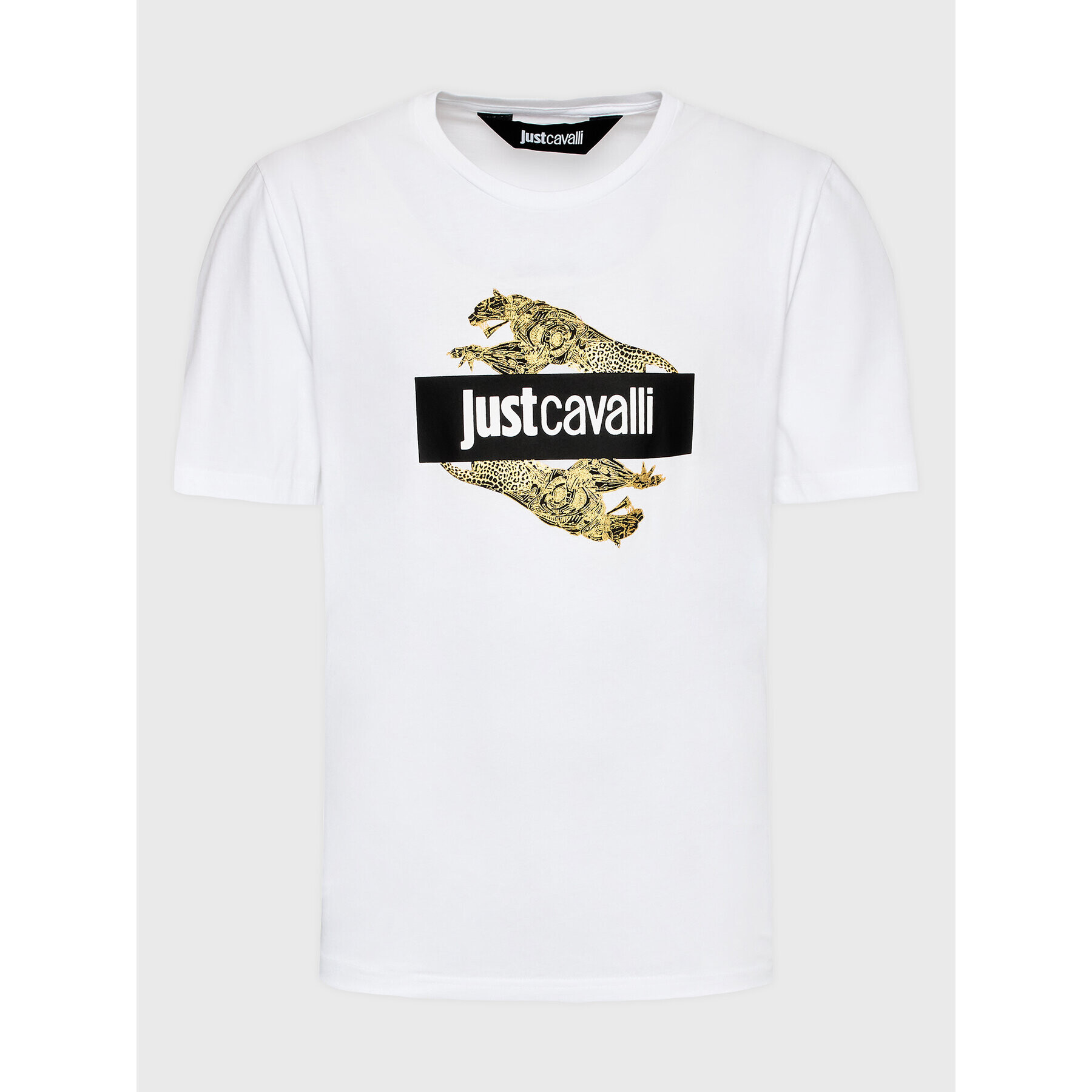 Just Cavalli Тишърт 74OBHF07 Бял Regular Fit - Pepit.bg