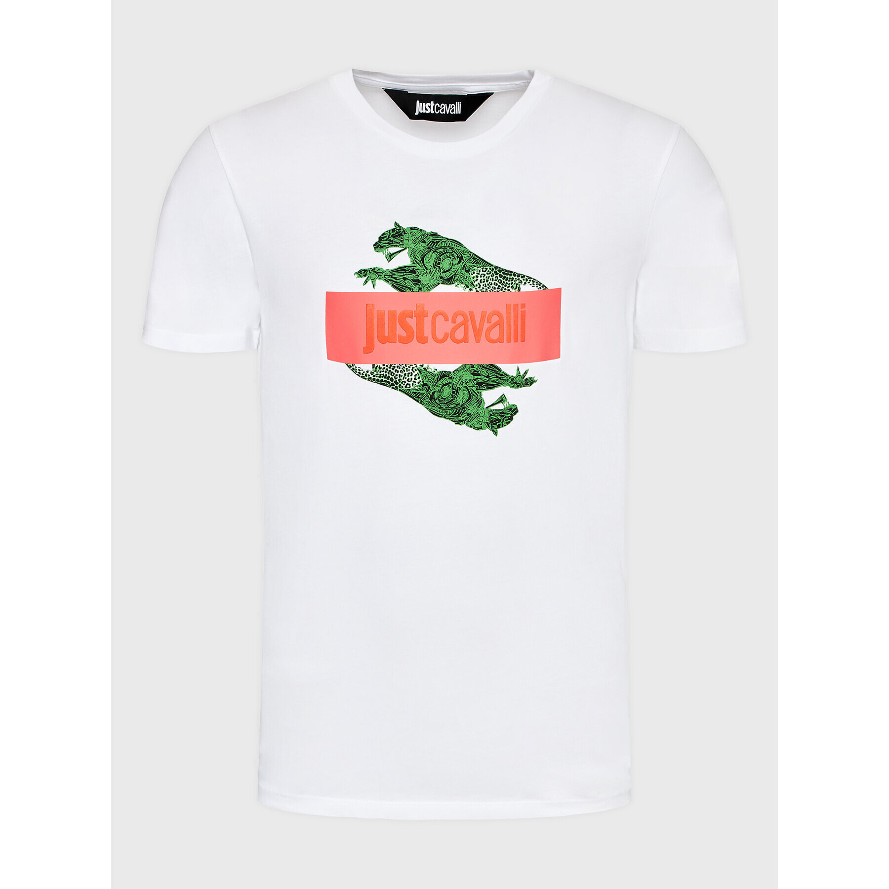 Just Cavalli Тишърт 74OBHF08 Бял Regular Fit - Pepit.bg