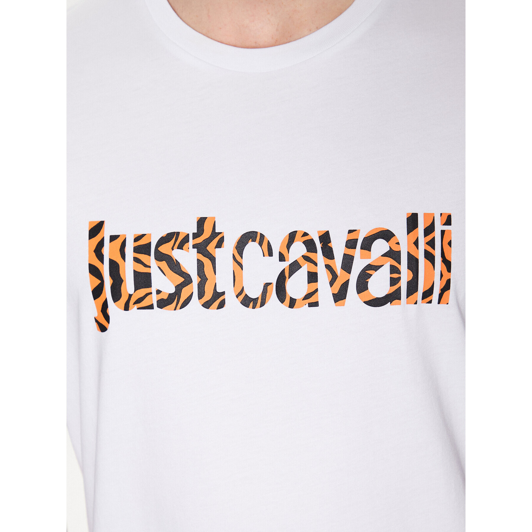 Just Cavalli Тишърт 74OBHG02 Бял Regular Fit - Pepit.bg