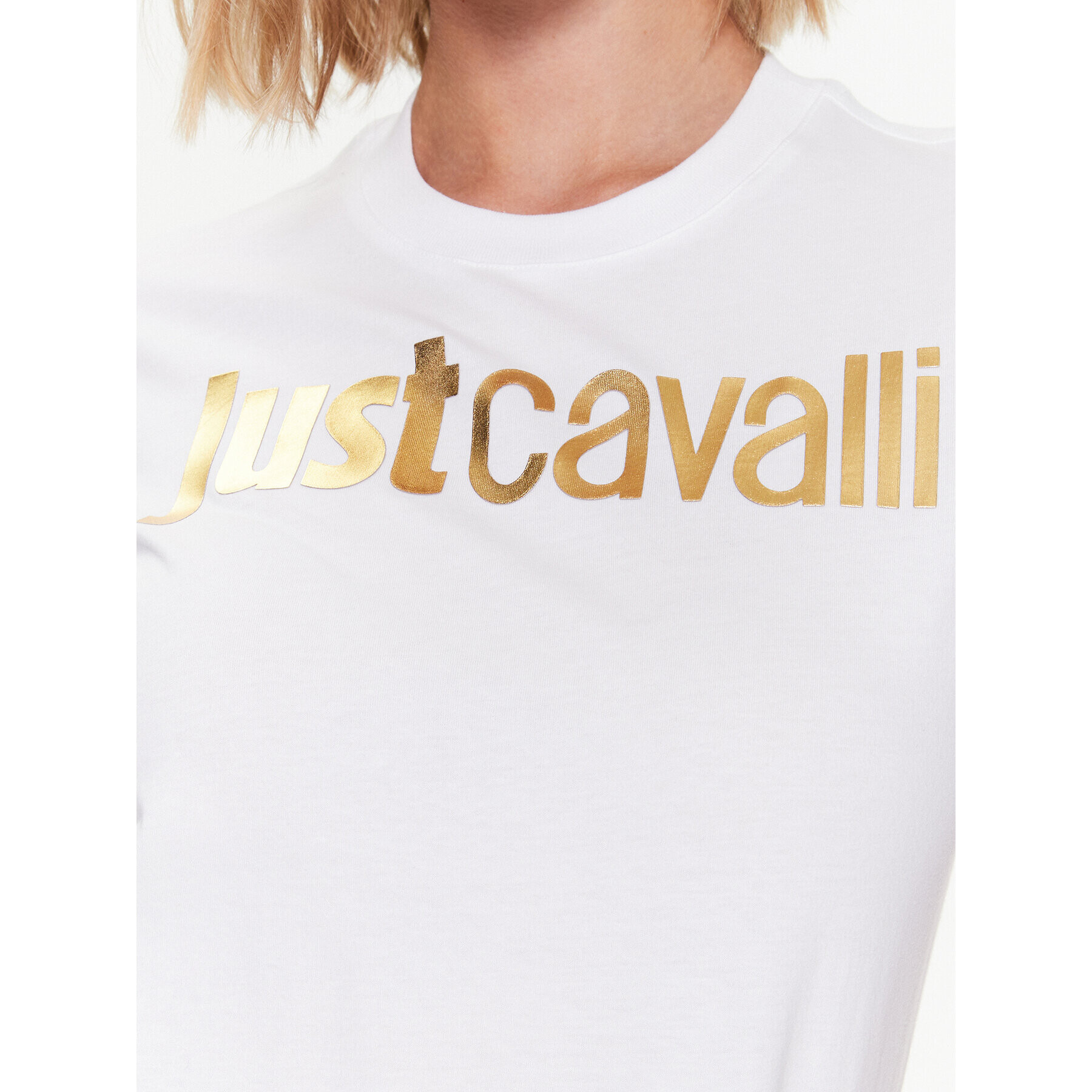 Just Cavalli Тишърт 74PBHF00 Бял Regular Fit - Pepit.bg