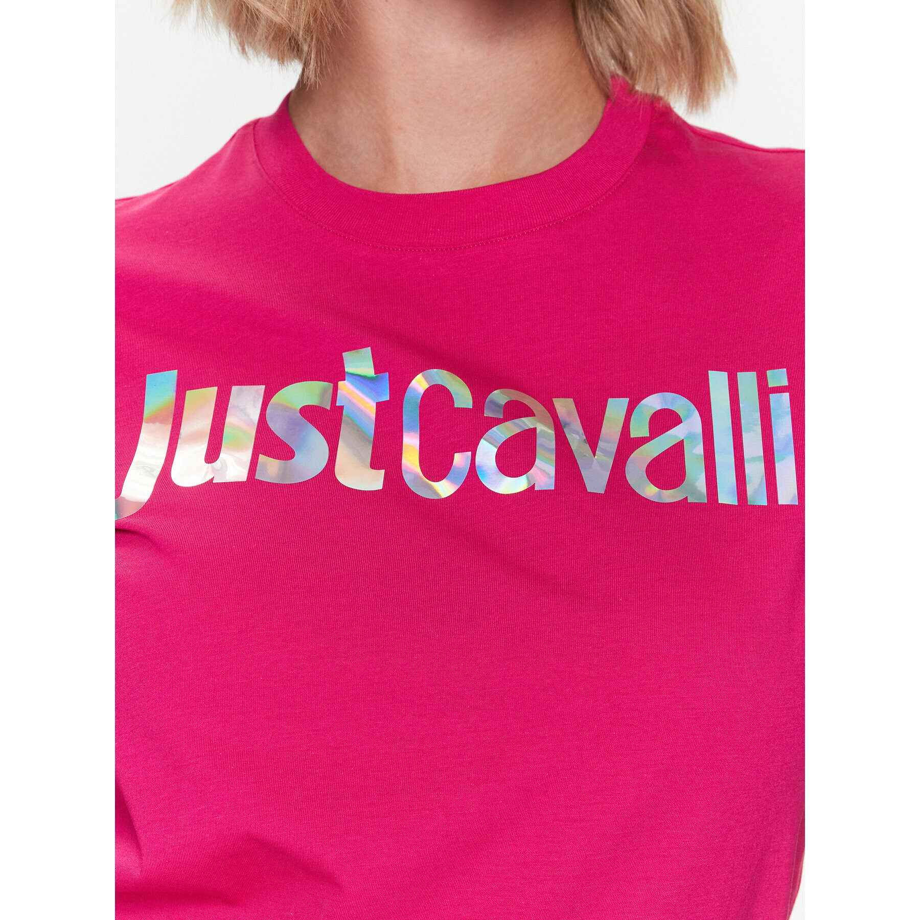 Just Cavalli Тишърт 74PBHG00 Розов Regular Fit - Pepit.bg