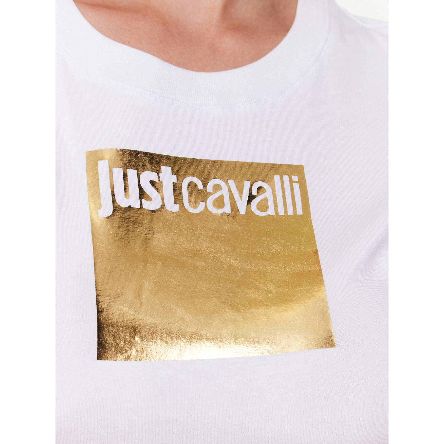 Just Cavalli Тишърт 74PBHG06 Бял Regular Fit - Pepit.bg